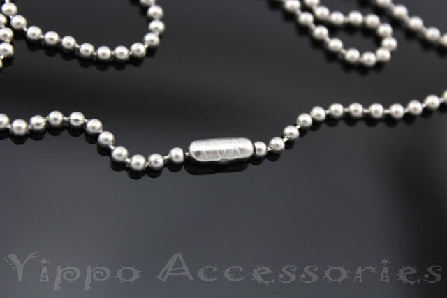 2-Pack 24 Inch Military Spec Stainless Steel Army Dog Tag 2.4mm Ball 24" Chains