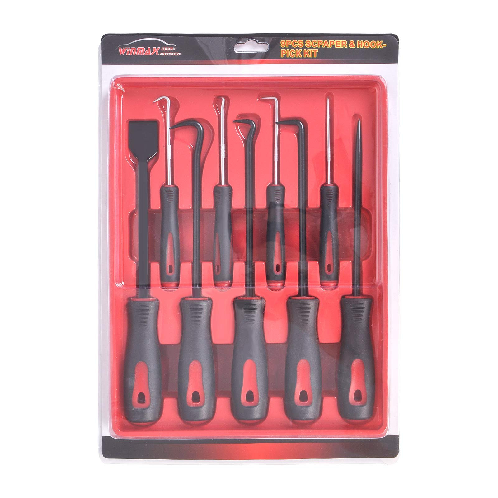 9-Piece Scraper Hook and Pick Tool Set Car Removal Tool O Rings Seals Rubber