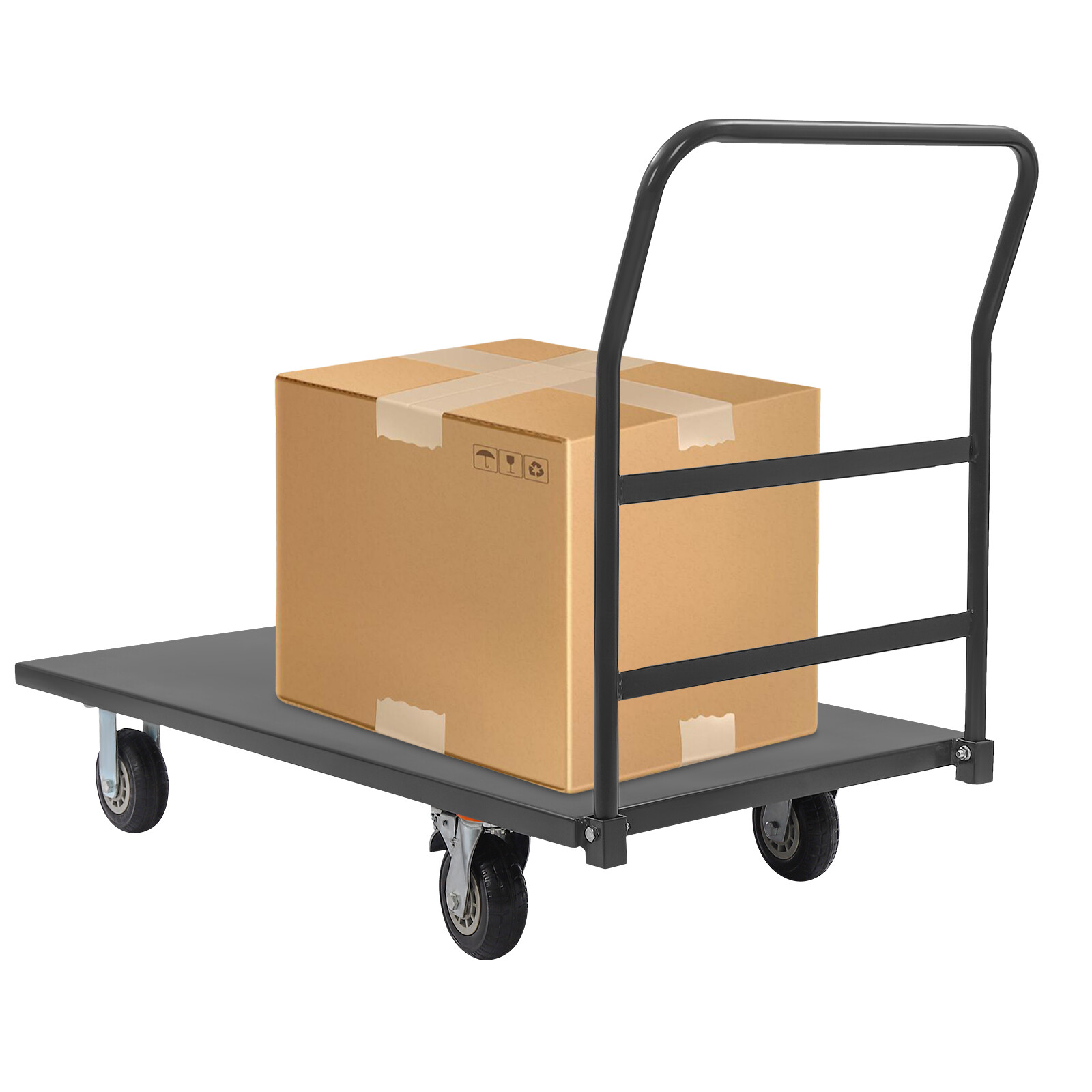 2000Lbs Platform Cart Dolly Industrial Flat Dolly Cart Hand Truck Trolley Heavy