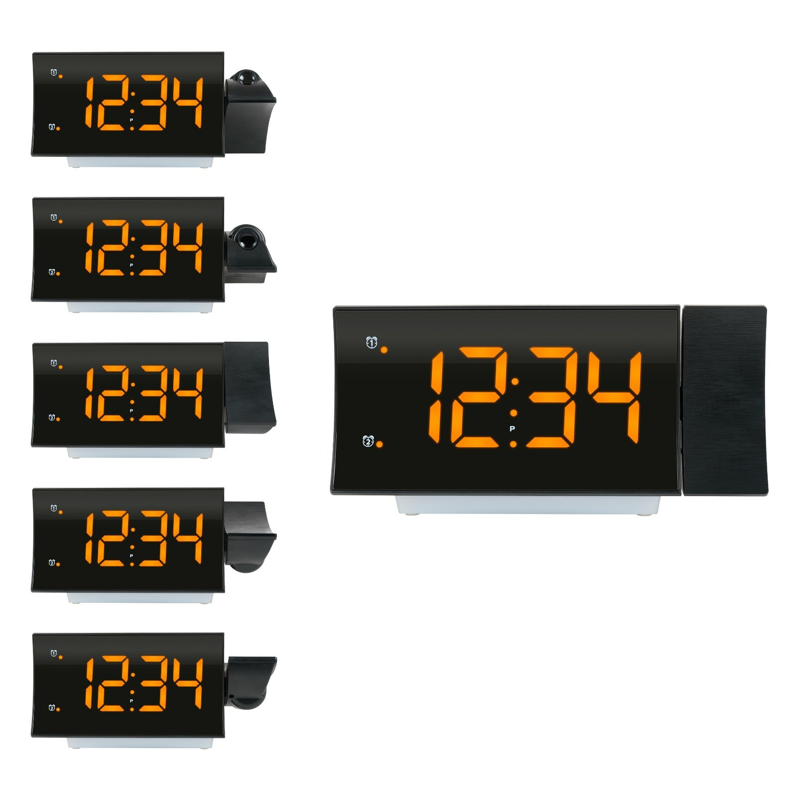 817-83957 La Crosse Technology Curved LED Projection Alarm Clock with FM Radio