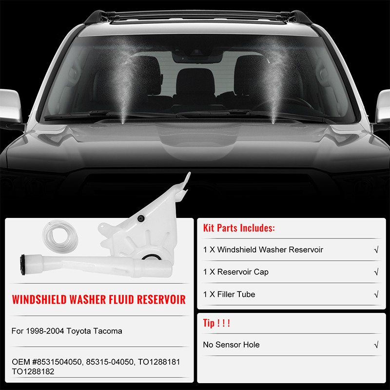 8531504050 For Tacoma 1995-2004 Windshield Washer Reservoir Tank W/ Motor+Pump