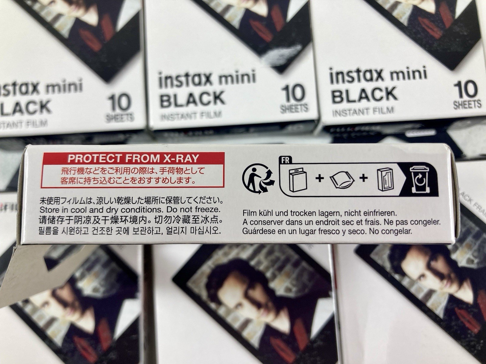 (LOT OF 10) Fujifilm INSTAX MINI Black Instant Film 10 Exposures Each NEW SEALED