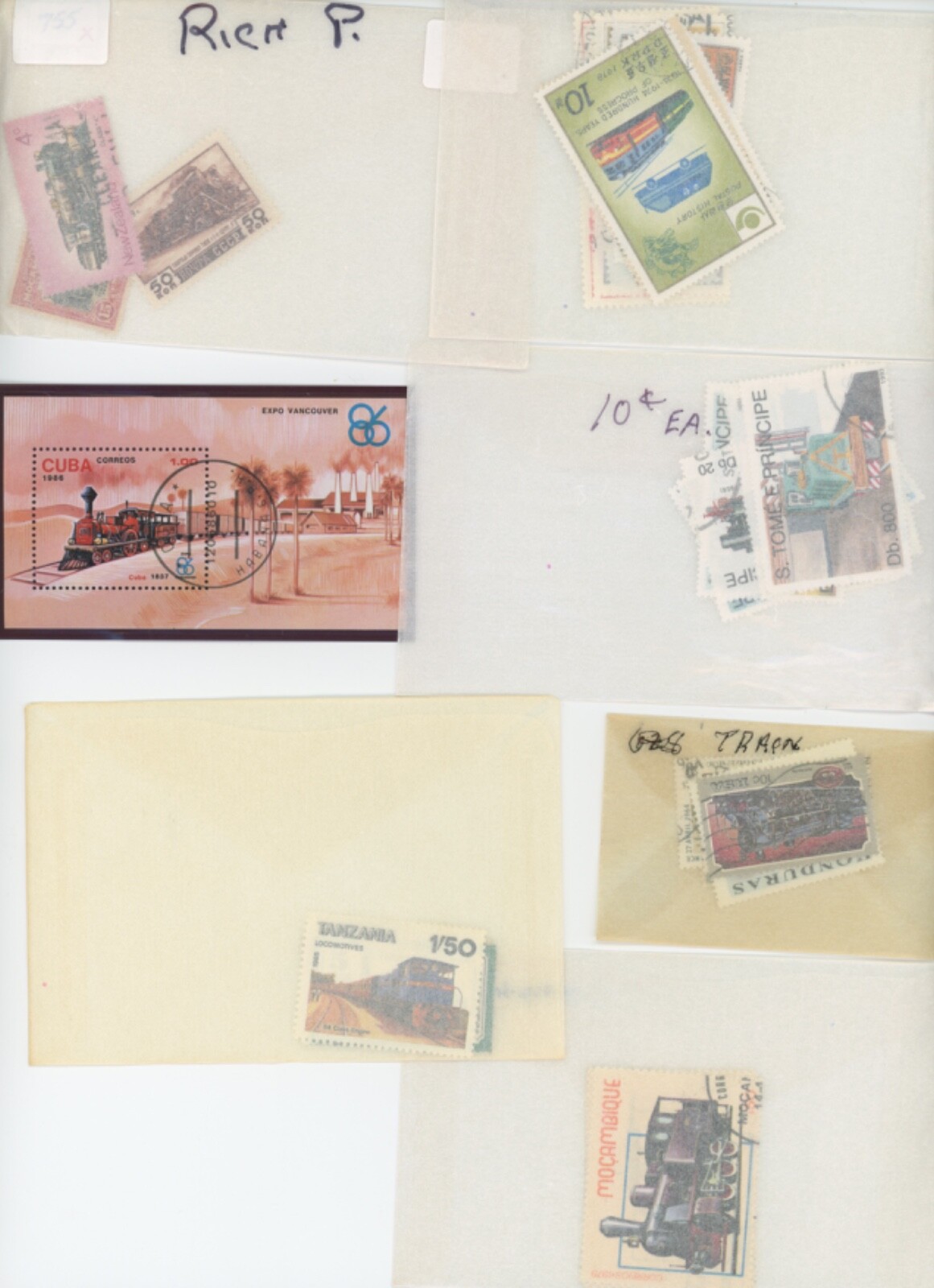 Worldwide Stamps Trains Topical  TRAINS Stamps and mini-sheets  (mb28