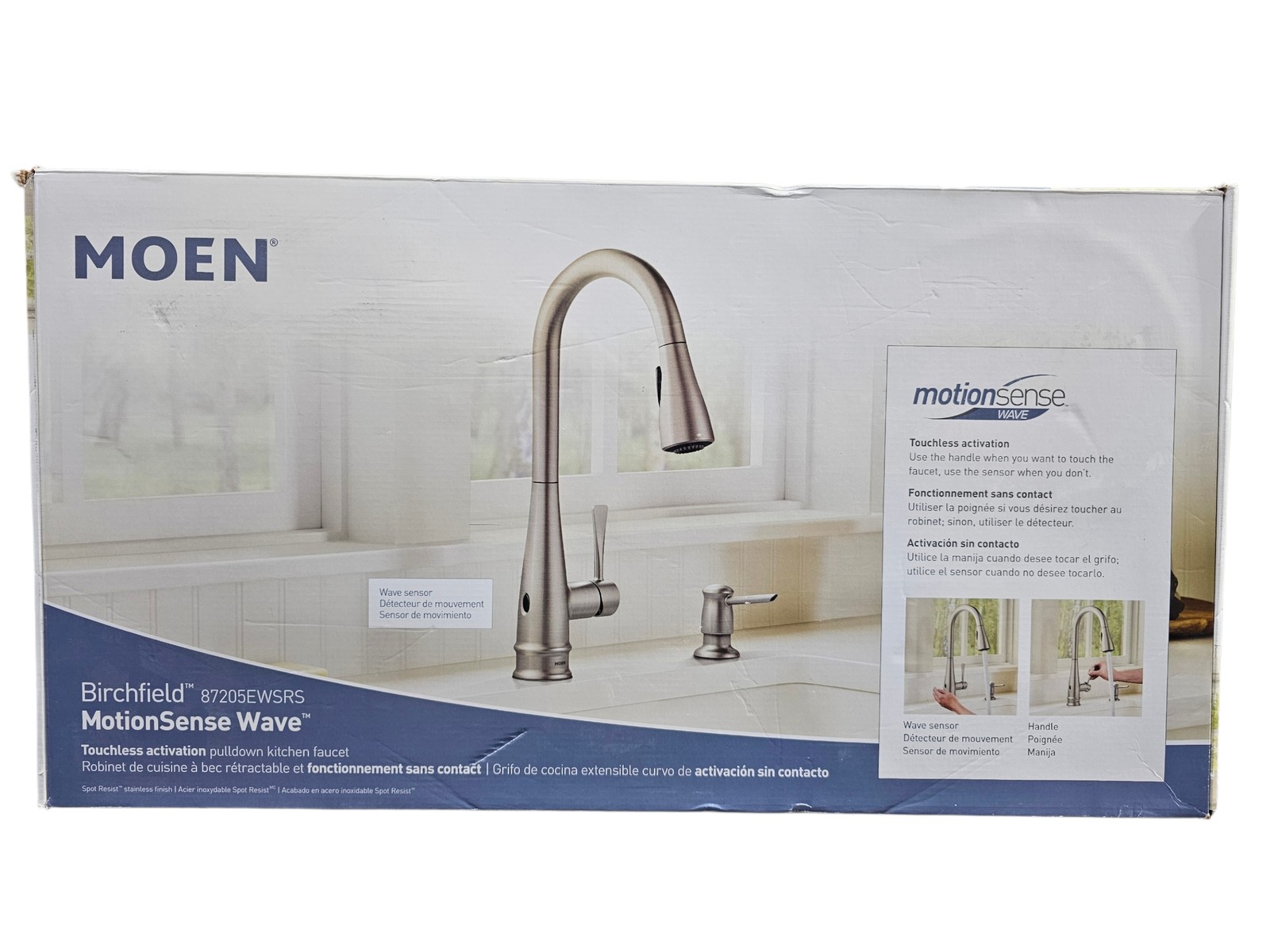 MOEN Birchfield Touchless Single-Handle Kitchen Faucet Spot Resist Stainless