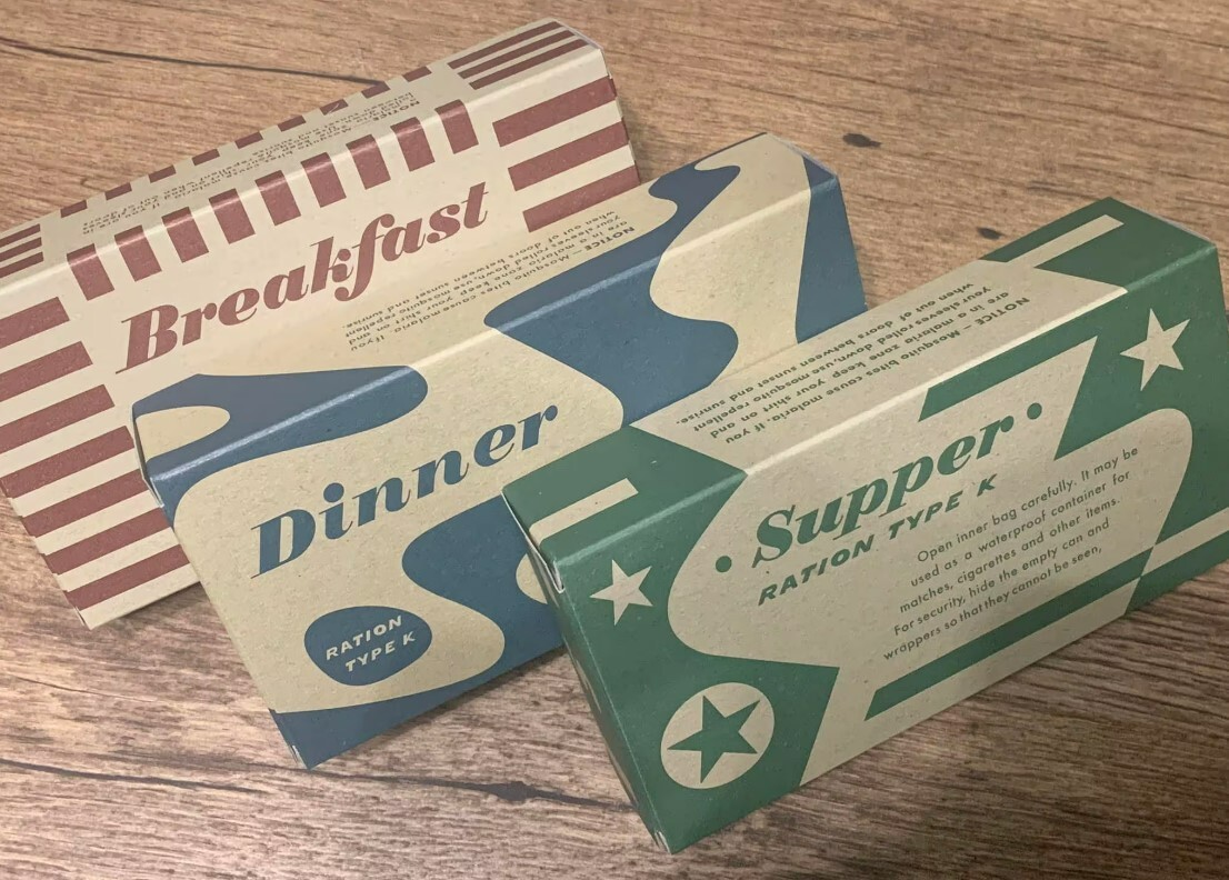 Complete Edible Late War Morale K Ration -Your Choice Breakfast Dinner or Supper