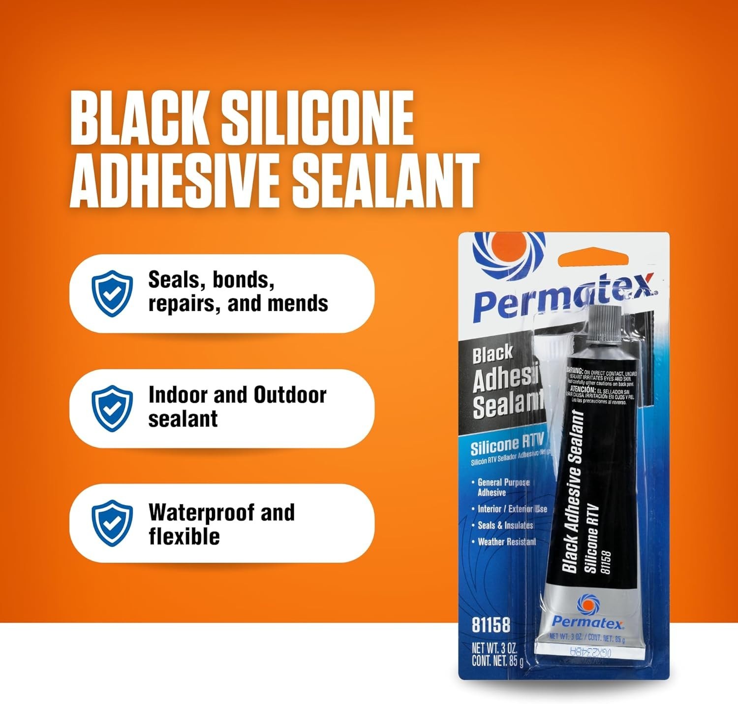 Permatex® Ultra Black® Maximum Oil Resistance RTV Silicone Gasket Maker 3 oz