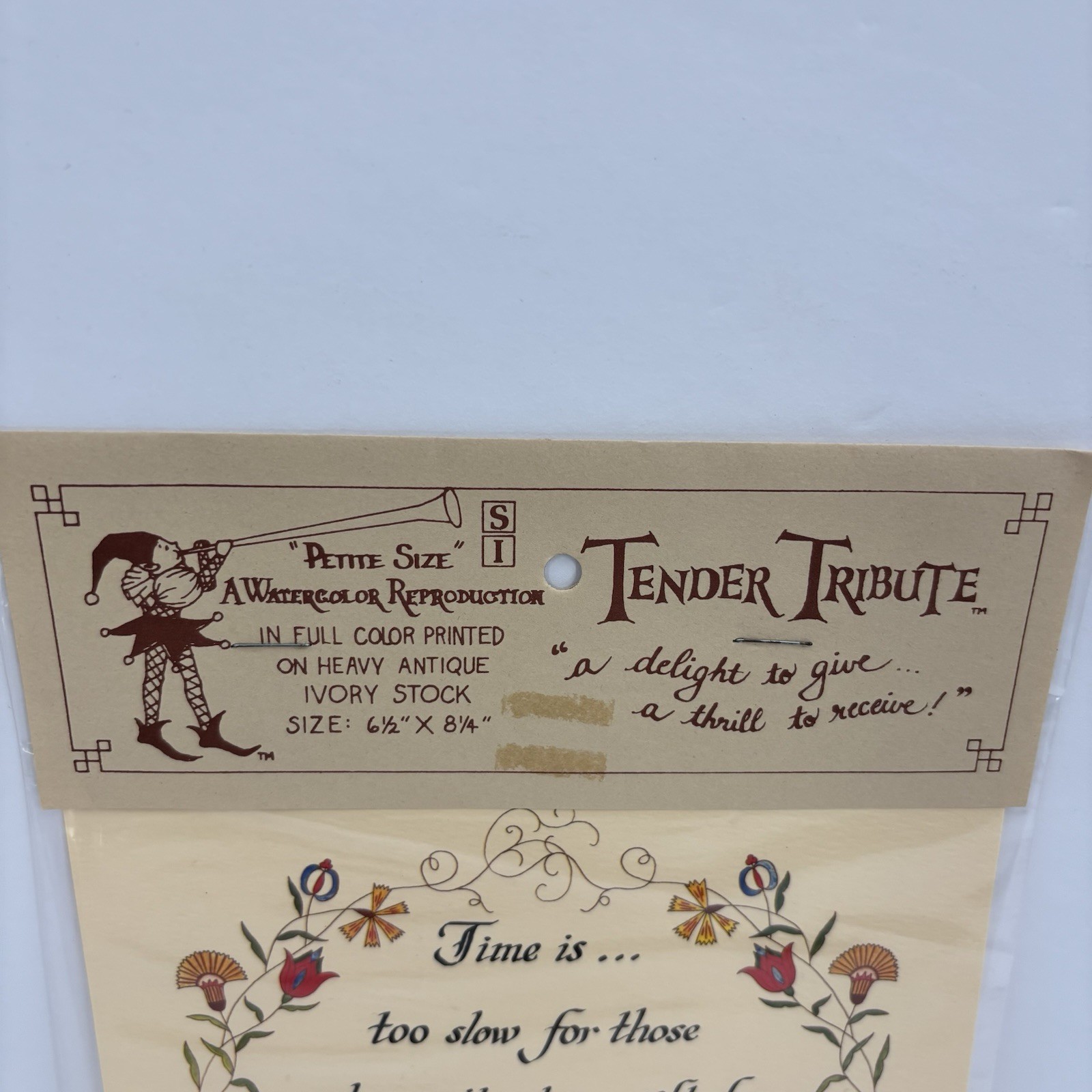 Vintage Petite Tender Tributes Wall Art Inspiration Quote Ivory Stock 6.5 x 8.25