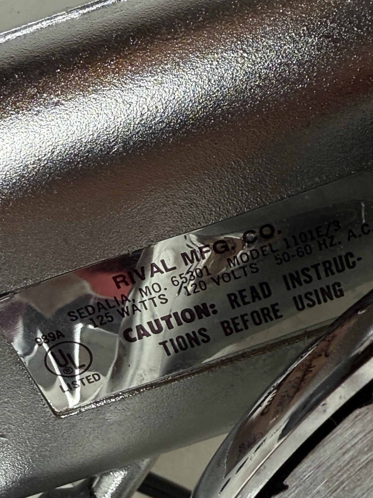 Rival Electric Chrome Food Slicer Model 65301 110IE/3 - Deli Meat Cutter Tested