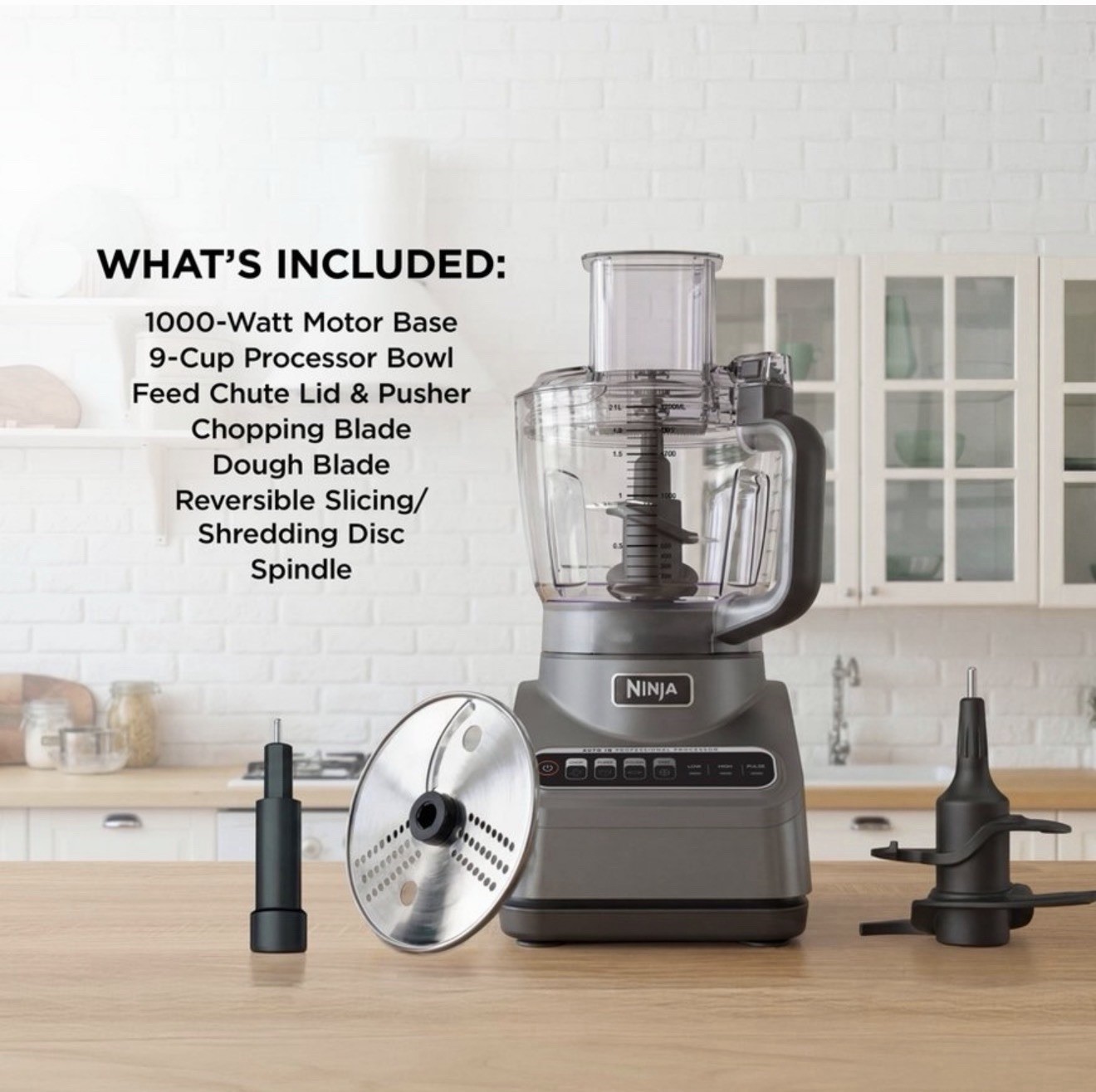 Ninja Professional XL Food Processor 1200W Auto-iQ 12 Cup Chop Slice Shred