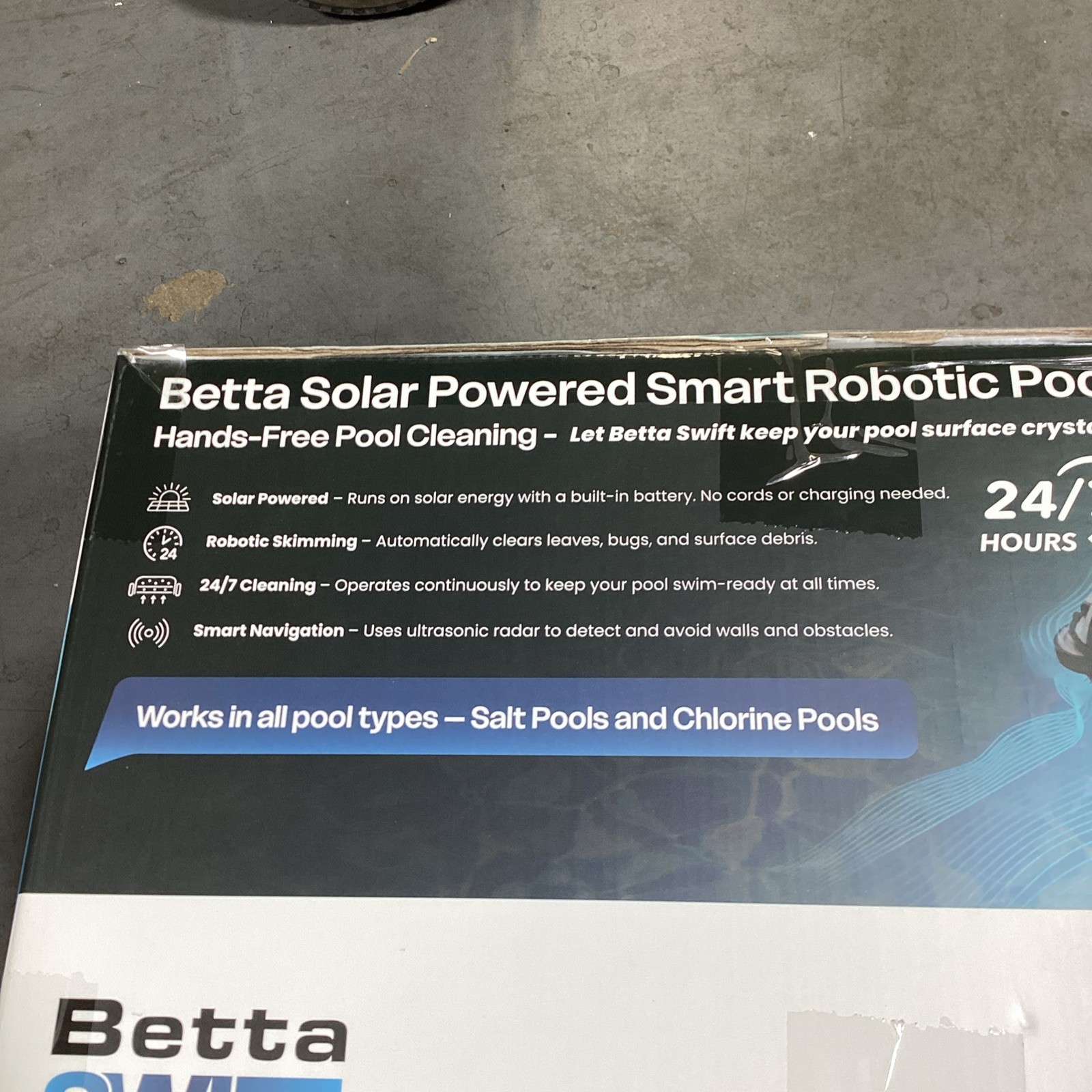 Betta SWIFT Solar-Powered Cordless Robotic Pool Cleaner w/ Large Basket