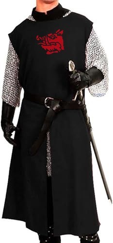 Black Knight Tunic Monty Python Costume Tabard 100% Cotton Historical Replica