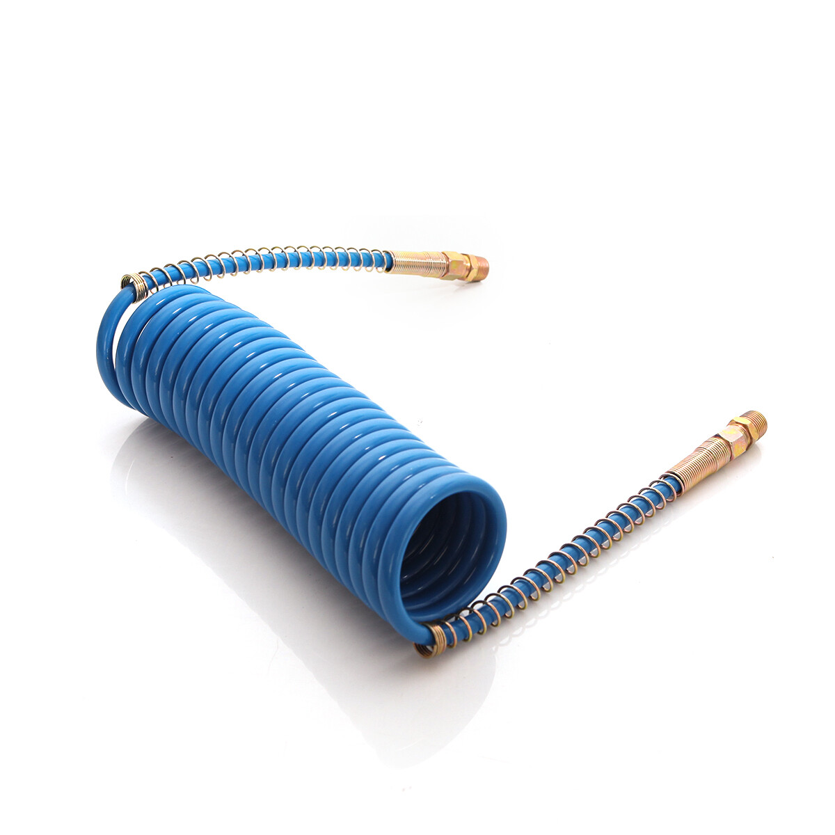 15' RED AND BLUE COIL COILED AIR LINE HOSE SET - TRAILER BRAKE - 1/2" Fittings