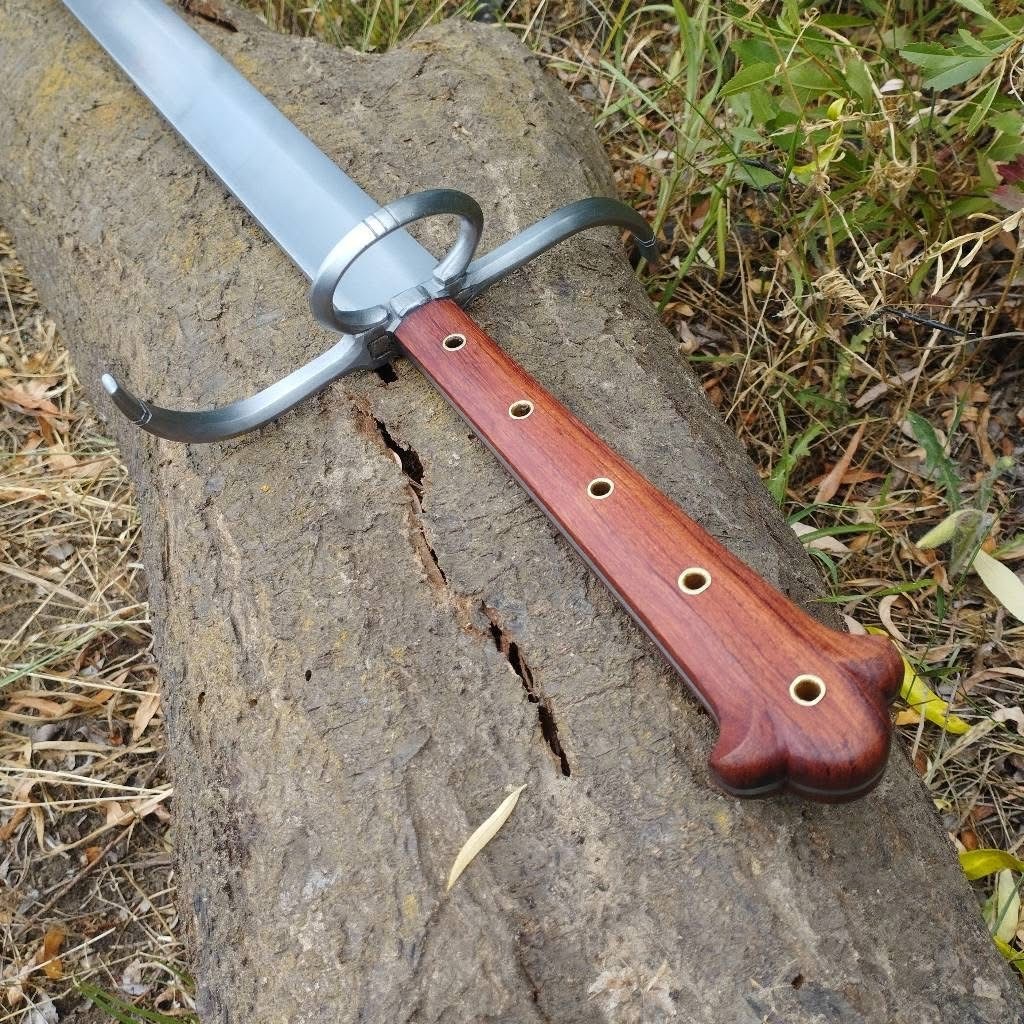 Messer Sword - D2 Tool Blade With Leather Sheath - Collectible Sword