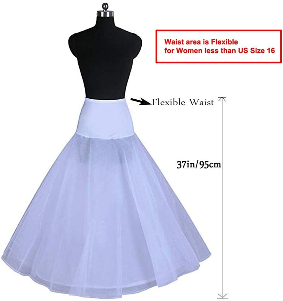 A Line Petticoats for Women Crinoline Half Slips Floor Length Bridal Underskirt