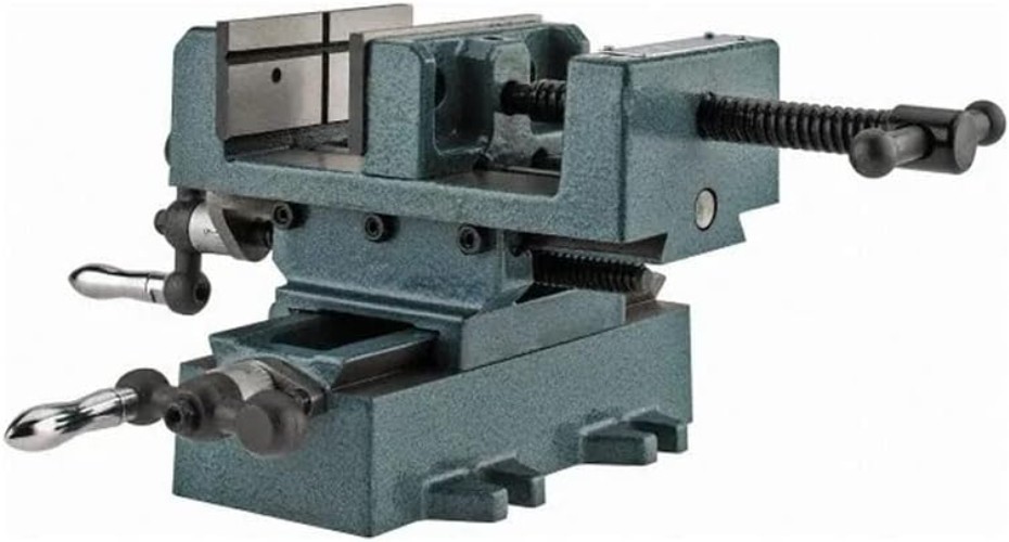 Versatile Cross-Slide Vise with Hardened Jaws for Vertical & Horizontal Clamping