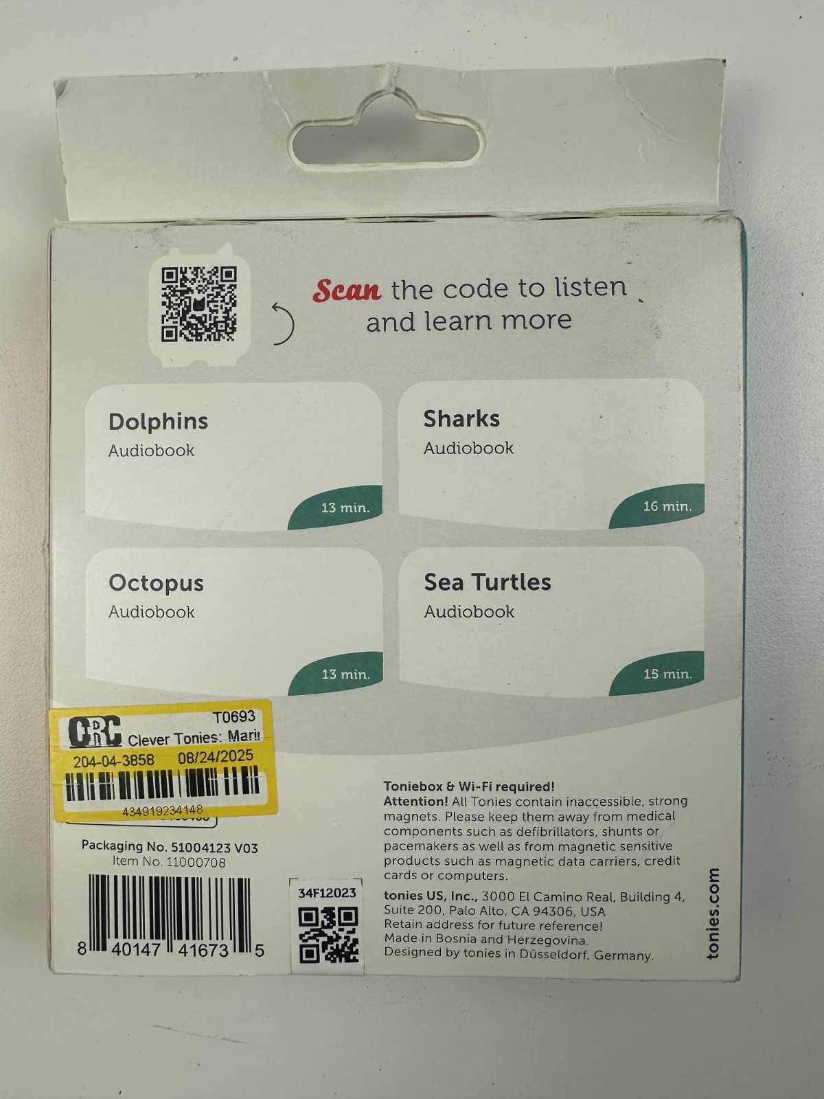 Tonies Clever Set Marine Life Audio Characters Set of 4 For Unisex Kids Age 3+