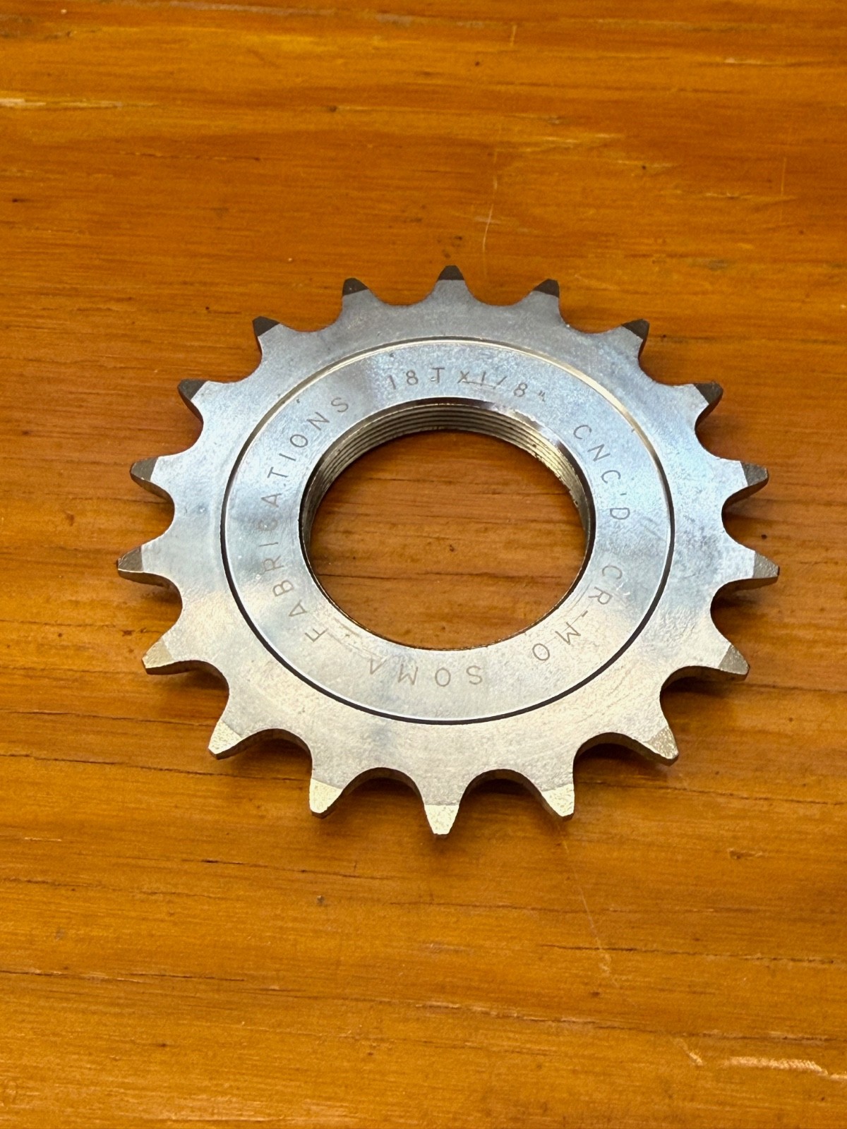 CNC'D CR-MO Steel Pista/Track Cog 18T ISO Thread 1/8" Chain, never used