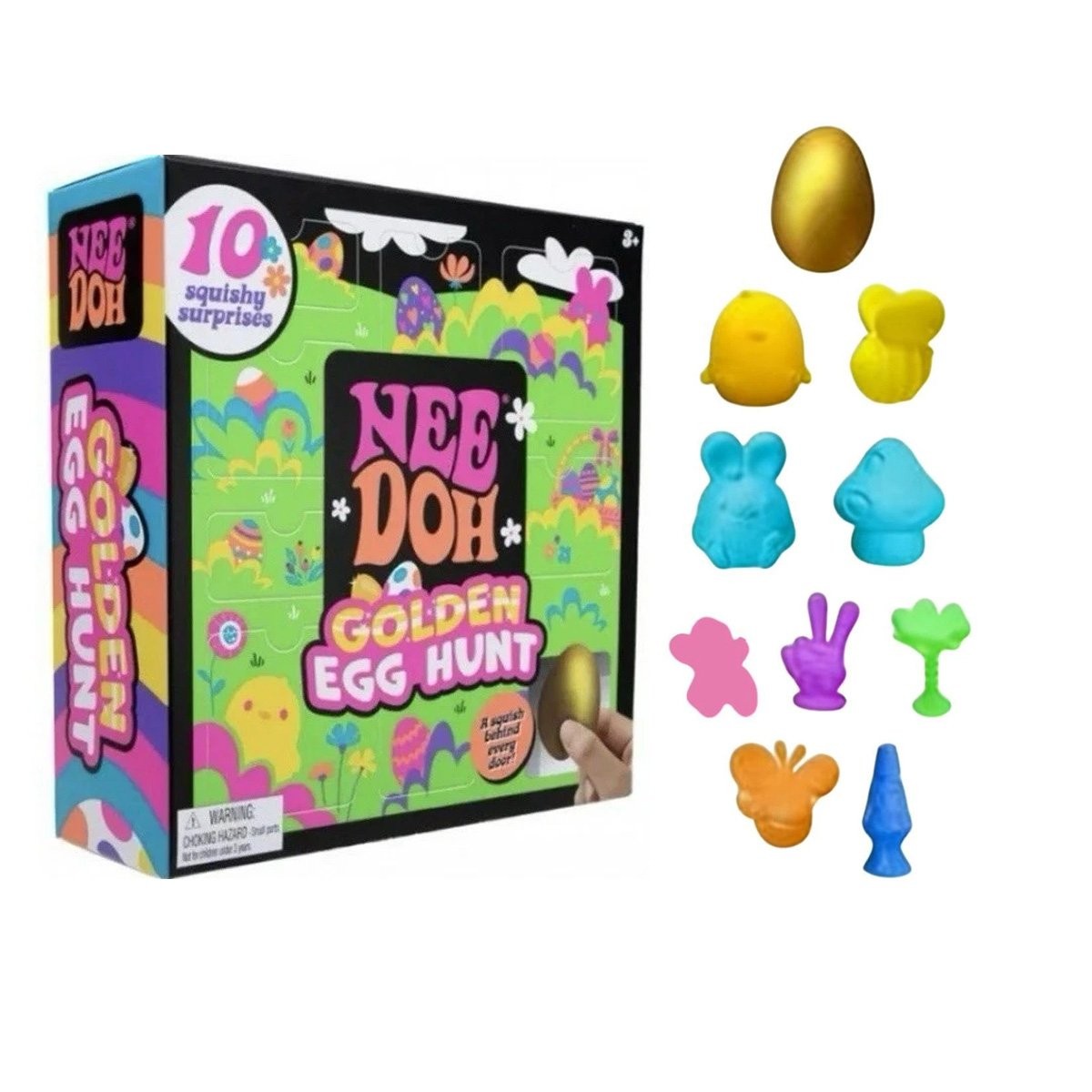NeeDoh Easter Golden Egg Hunt Mystery 10 Squishy Surprises Collectible Gift USA