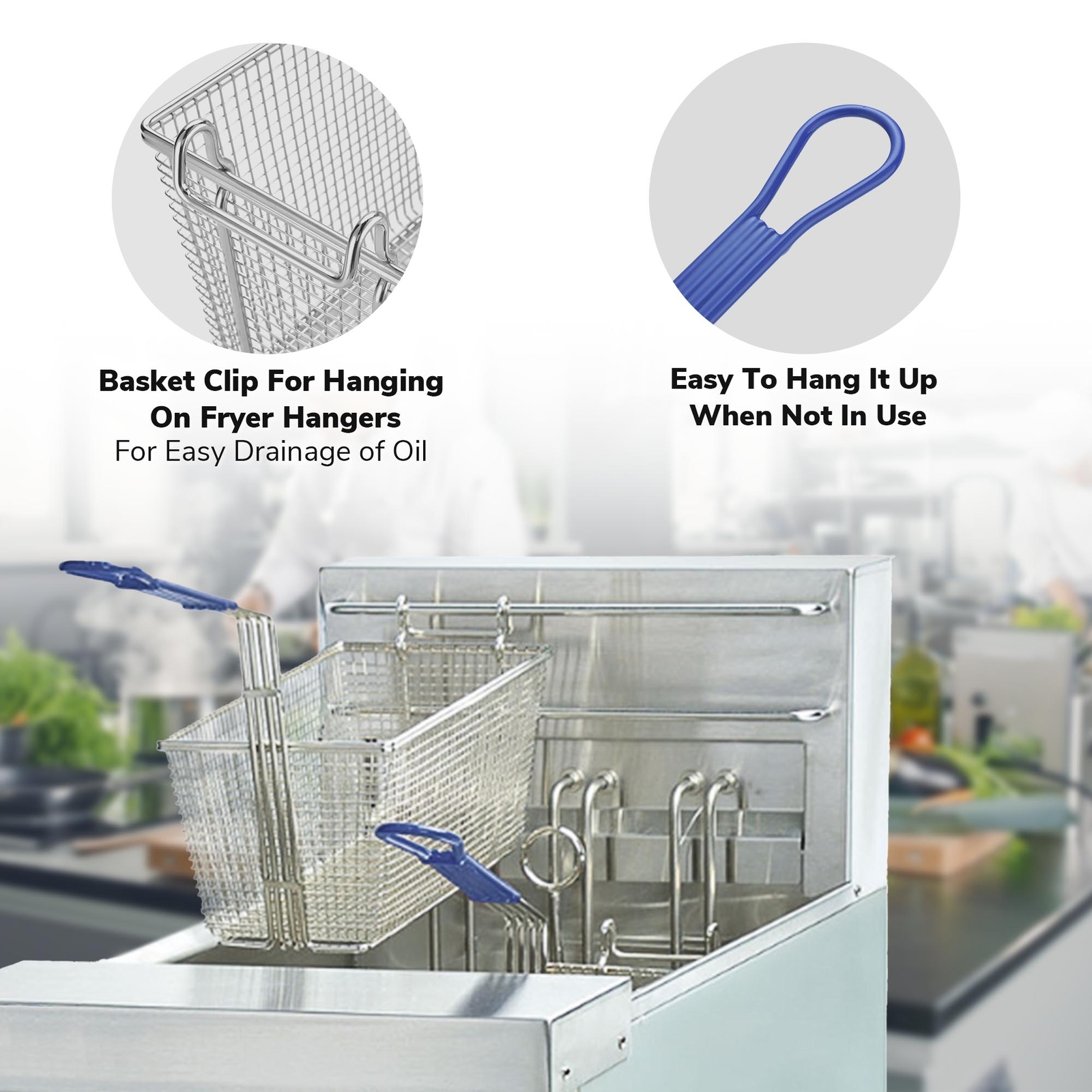 WeChef 2Pcs Deep Fryer Baskets w/ Non-slip Handle for Commercial Restaurant