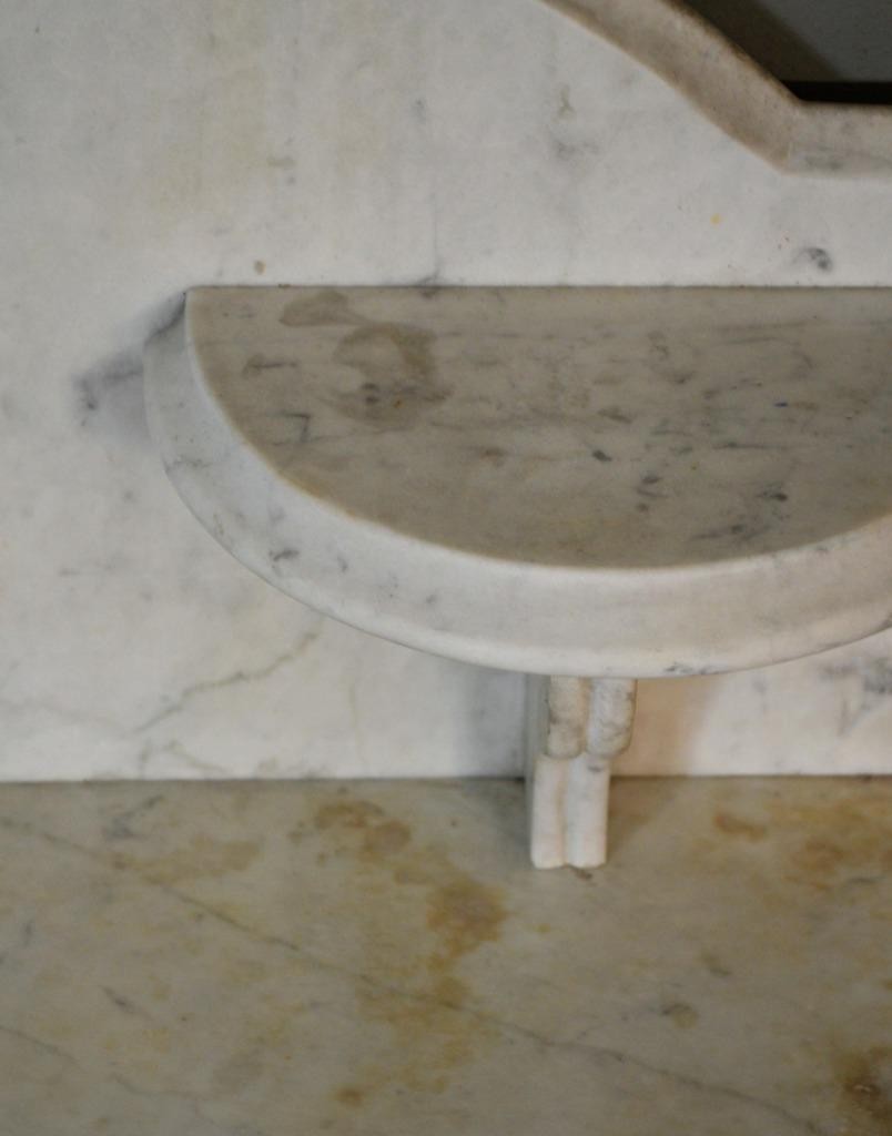 Antique Victorian Carved Pull Marble Top Commode #22539