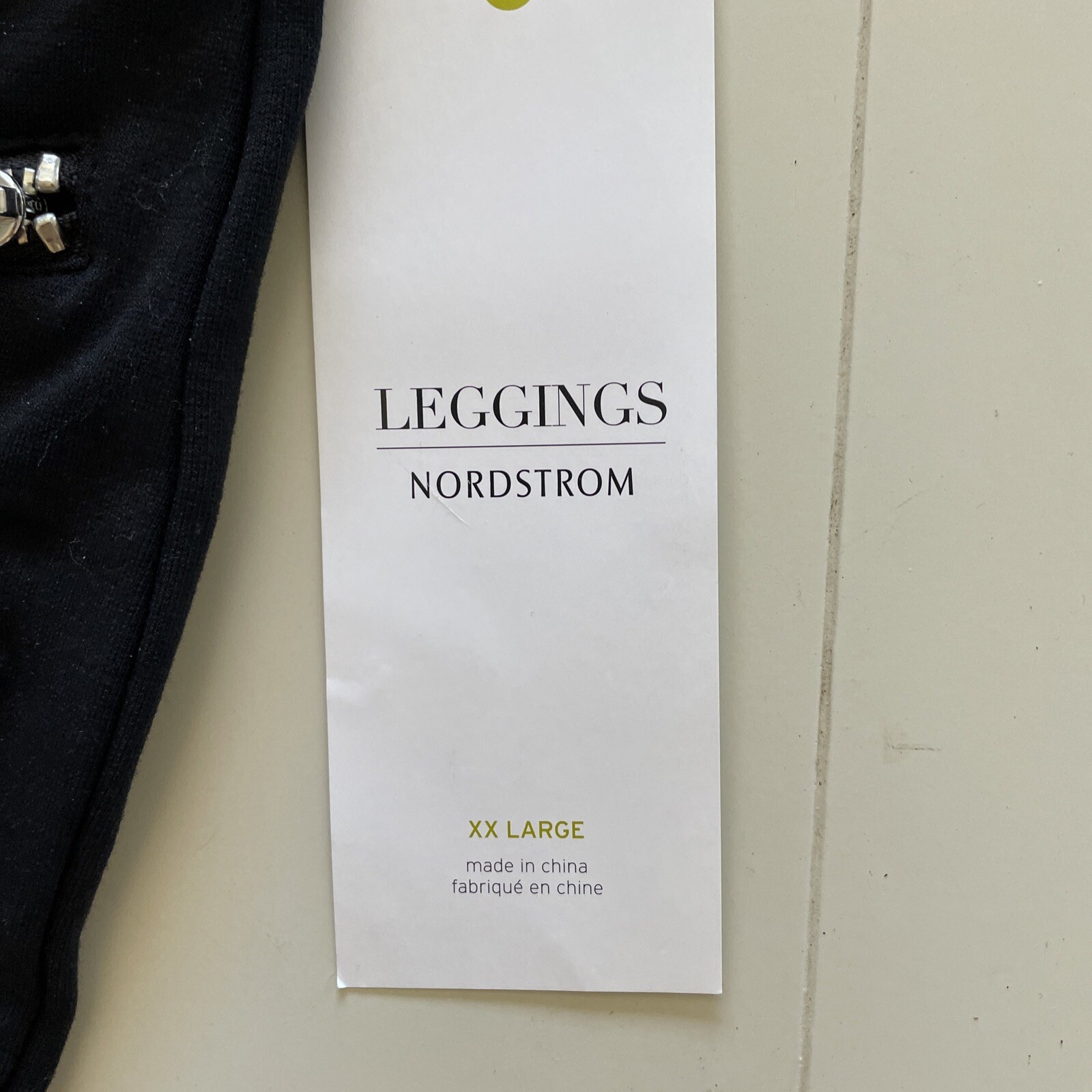 NWT NORDSTROM Black Moto Zipper detail leggings, XXL