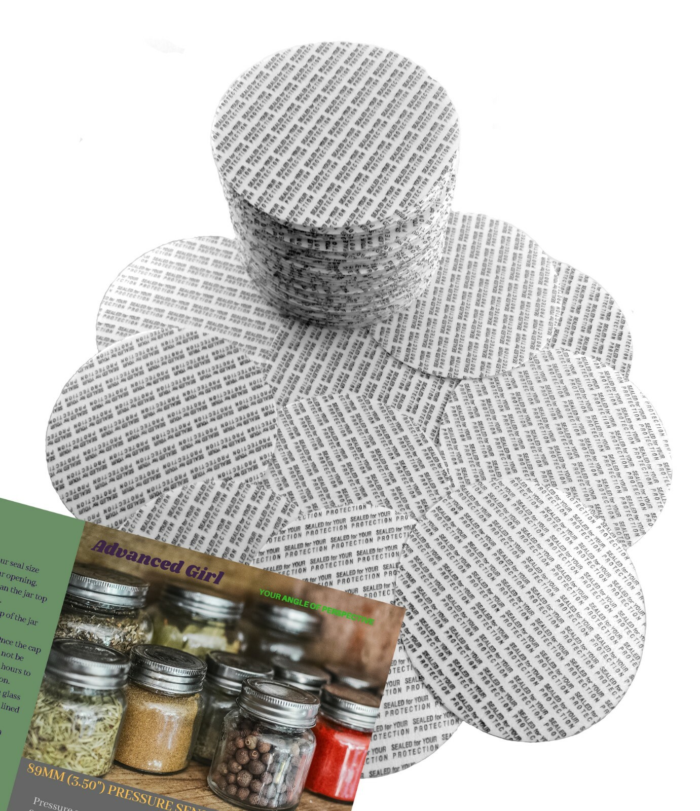 89mm (3.50") Pressure Sensitive Seal Liners MadeinUSA No Induction Sealer Needed