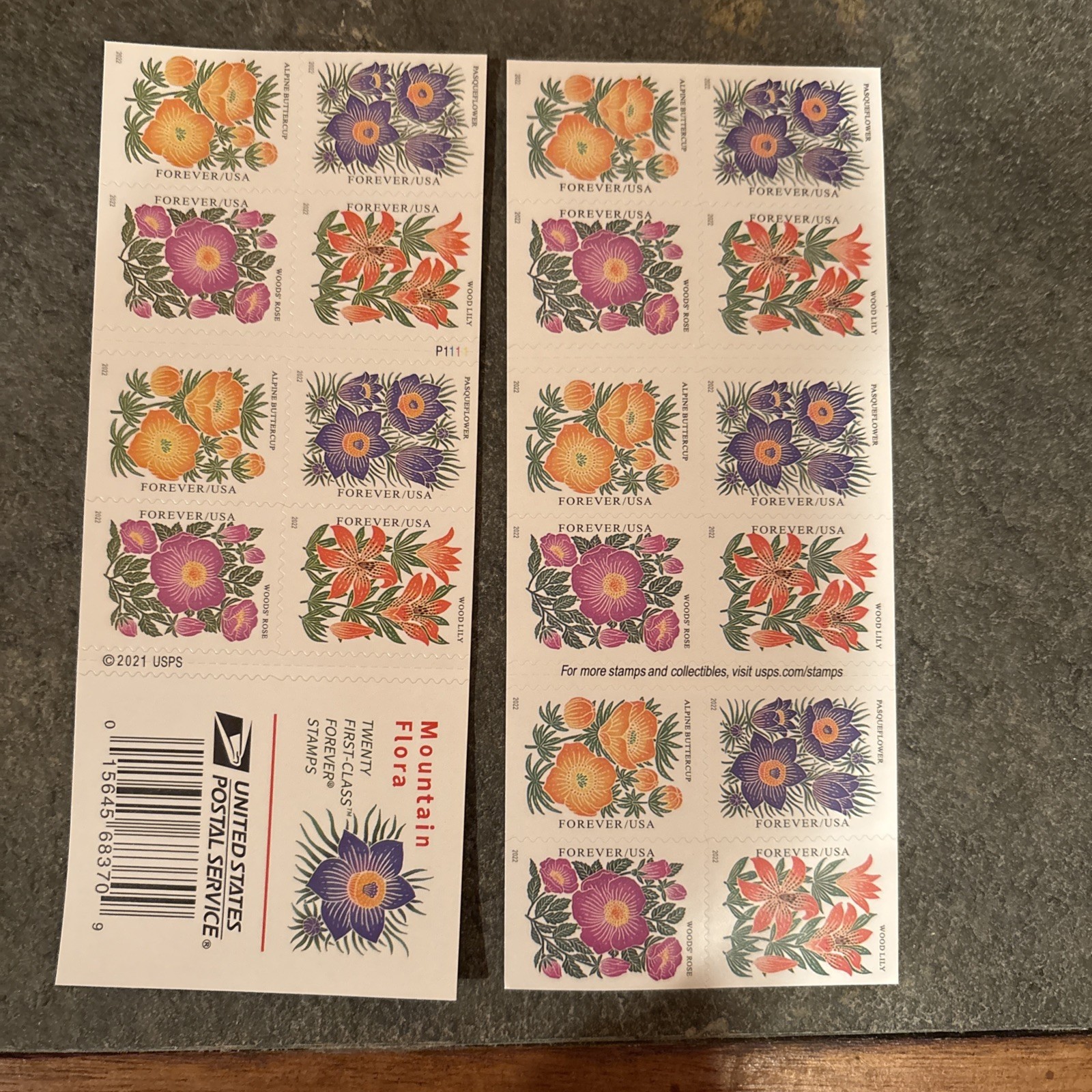 COLLECTABLE FOREVER "MOUNTAIN FLORA" 20 PER SHEET