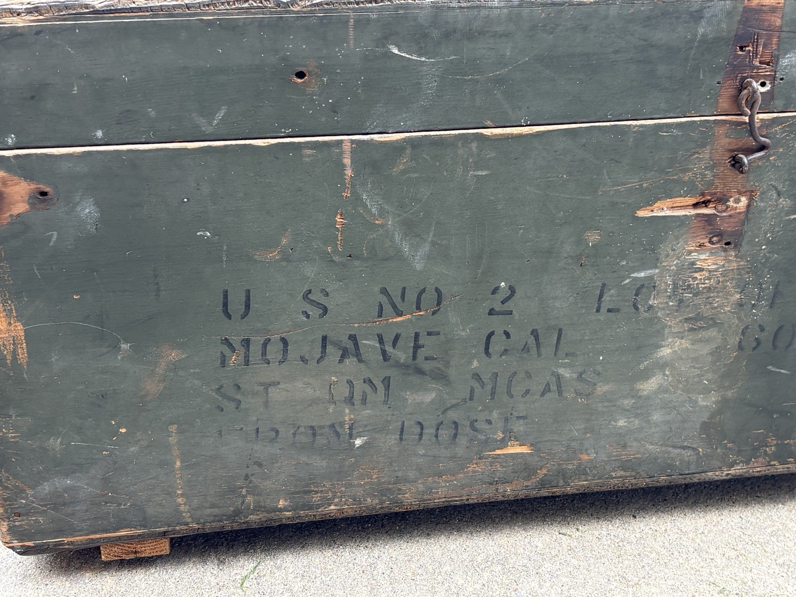 WWII USMC Military Transit Chest - MCAS Mojave California Markings - Rare 1940s