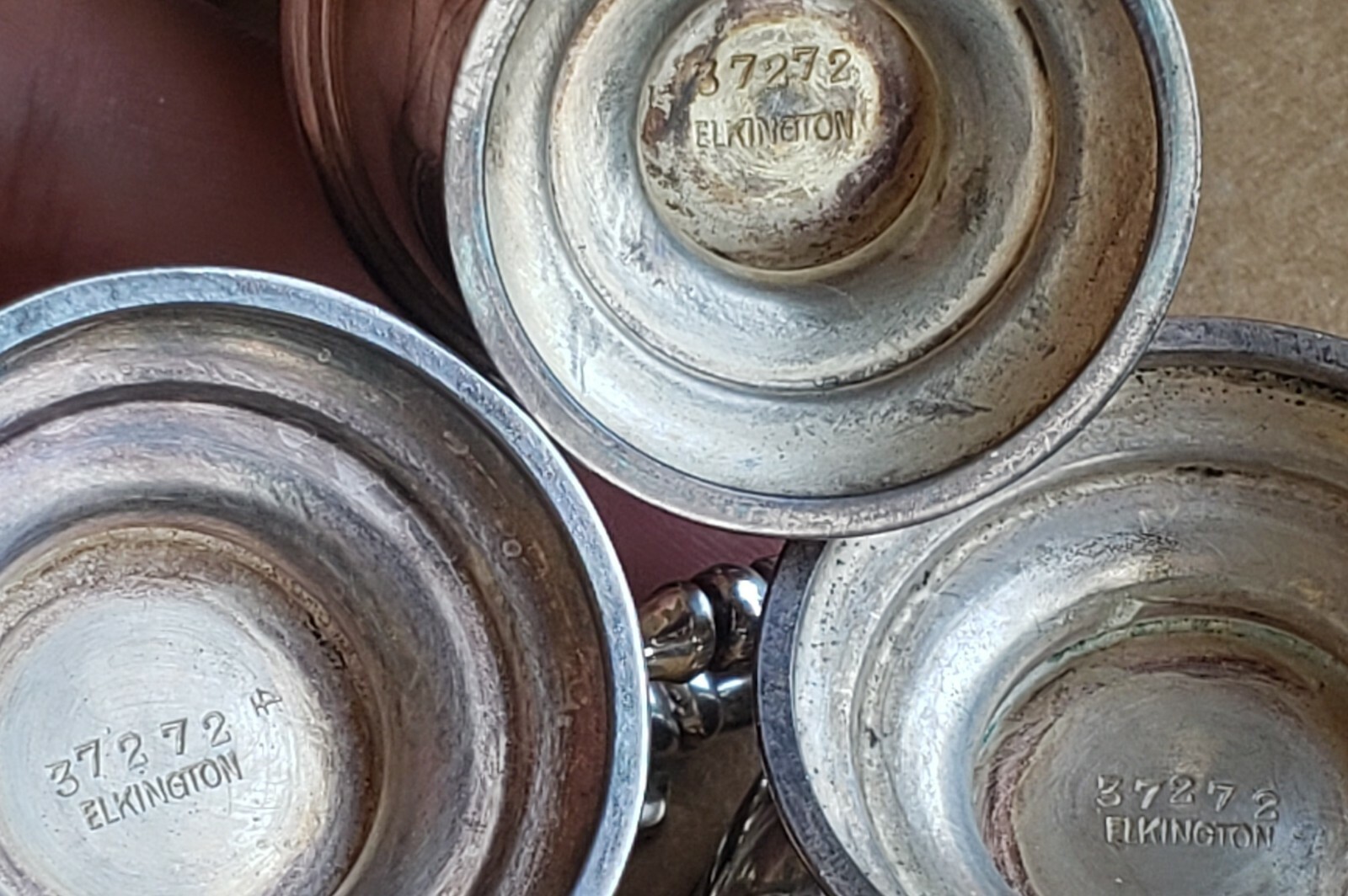 Antique Sterling Silver Elkington Complete Set in Original Case Shaker