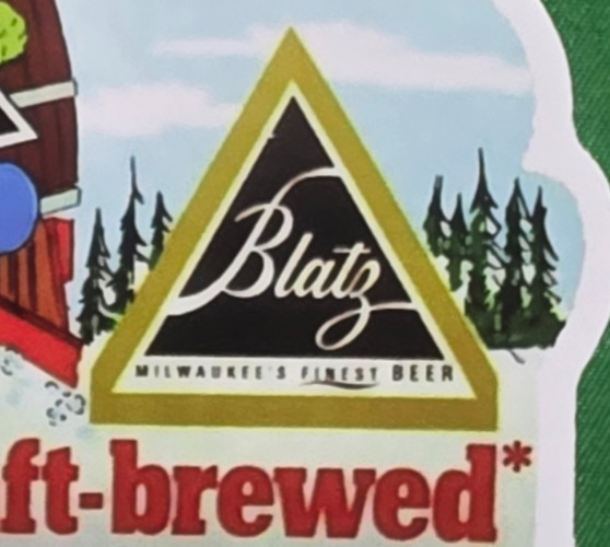 Vintage Blatz Beer Draft-Brewed Snowmobile Sticker 1960s–70s 9x7cm