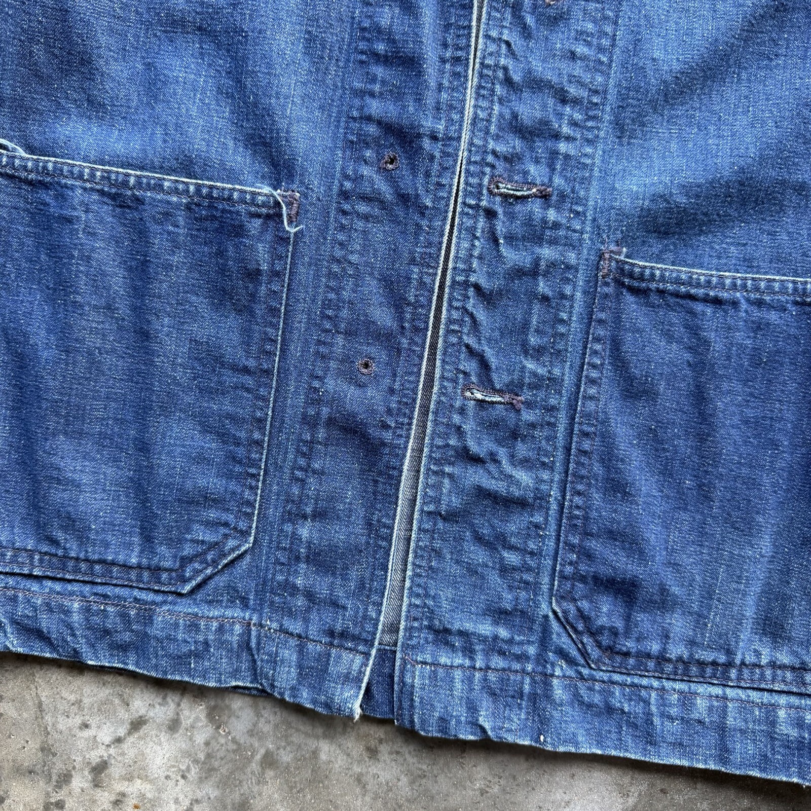 VTG 40s WW2 USN Denim Shawl Collar Jacket