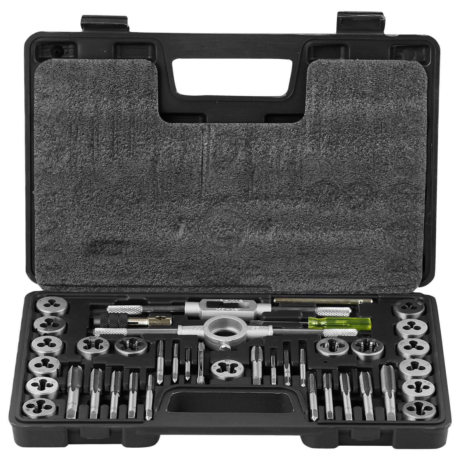 VEVOR Tap and Die Set 40Pcs Metric Size M3 to M12 Bearing Steel Threading Tool