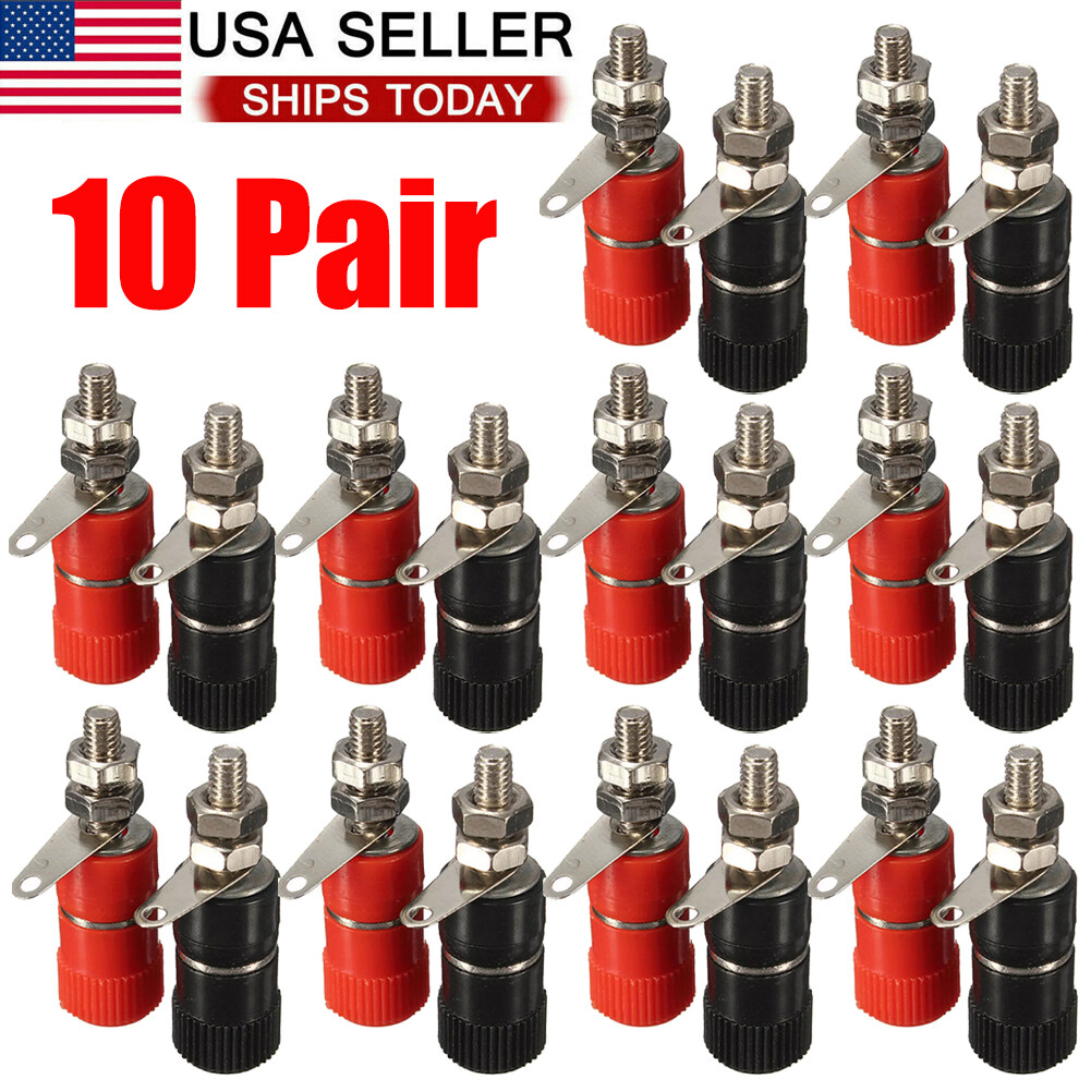10 Pair Dual Female Banana Plug Jack Terminal Binding Post Speaker Amplifier NEW