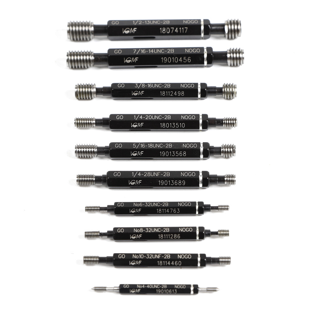 10 Pcs UNC/UNF Thread Plug Gage Gauge Set Double End Go And No Go H28 SKD11