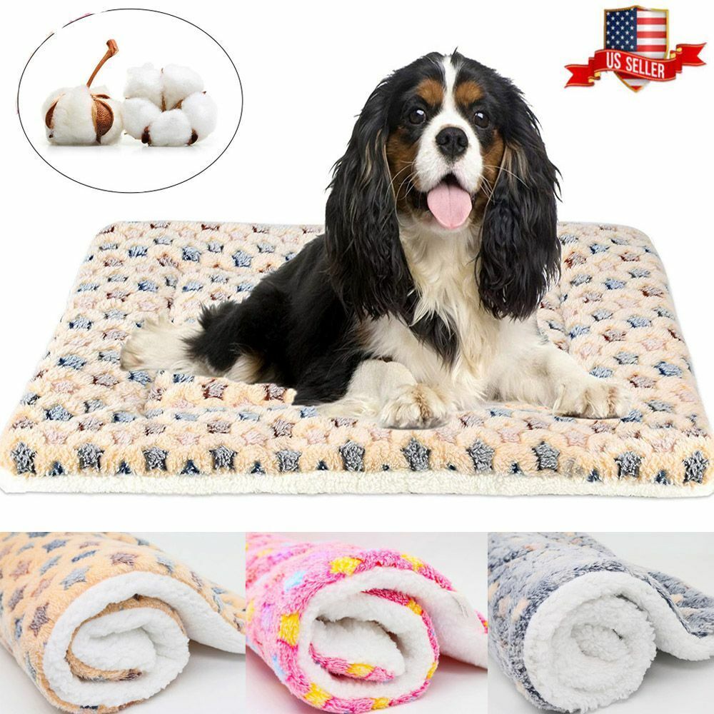 Self Warming Pet Bed Cushion Pad Dog Cat Cage Kennel Crate Soft Cozy Mat Blanket