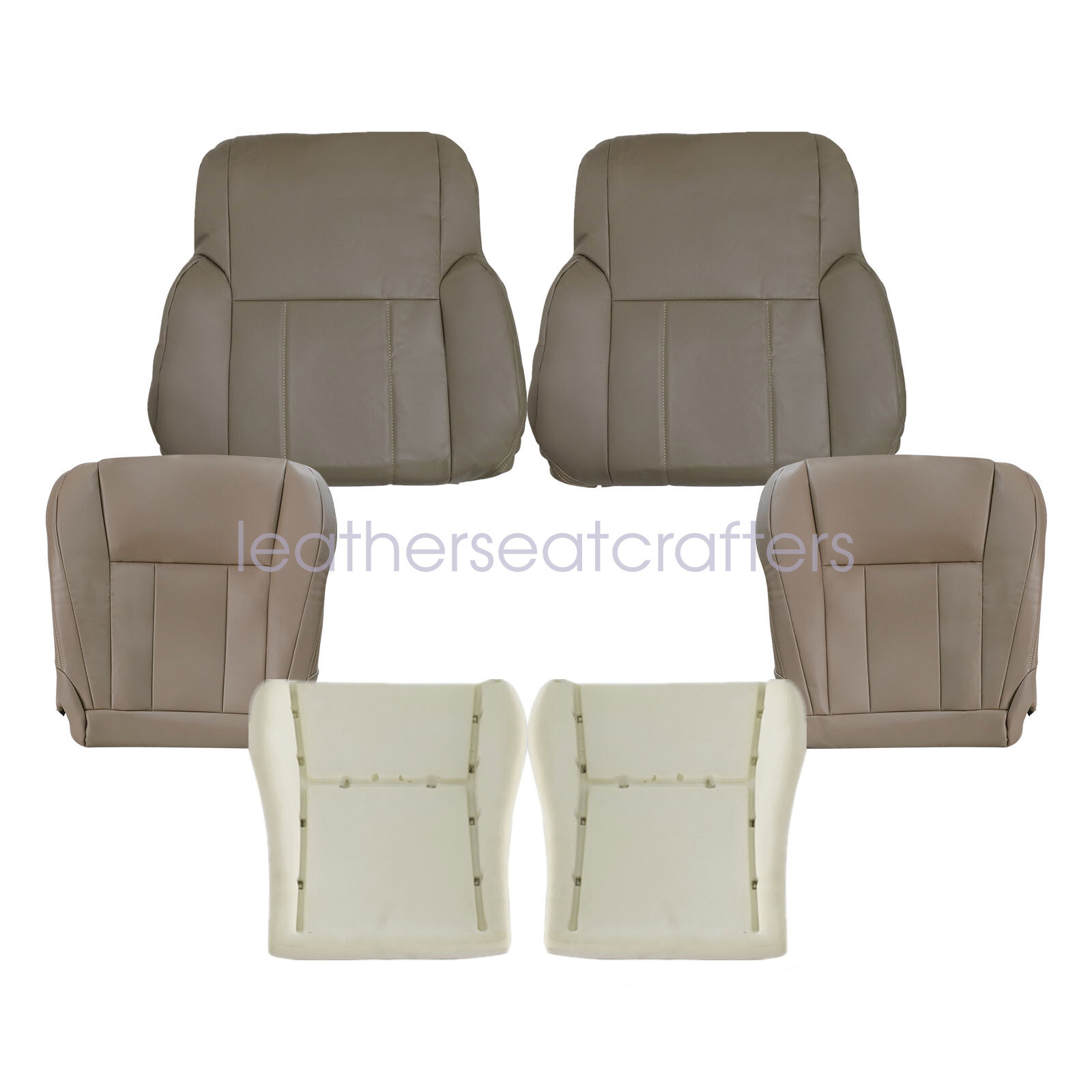6x For 1996-2002 Toyota 4Runner Front Leather Seat Cover Oak Tan & Foam Cushion