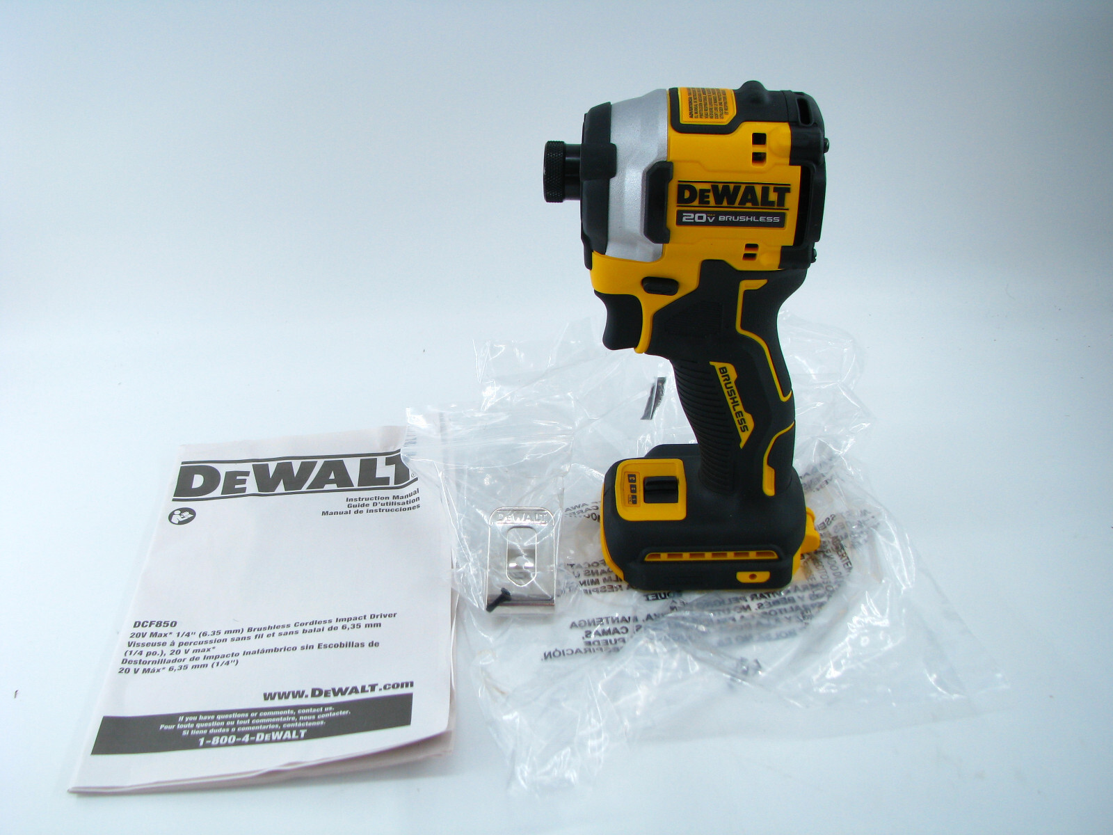 NEW DeWALT DCF850B ATOMIC 20V MAX 1/4" Li-Ion 3-Speed Impact Driver 20 Volt