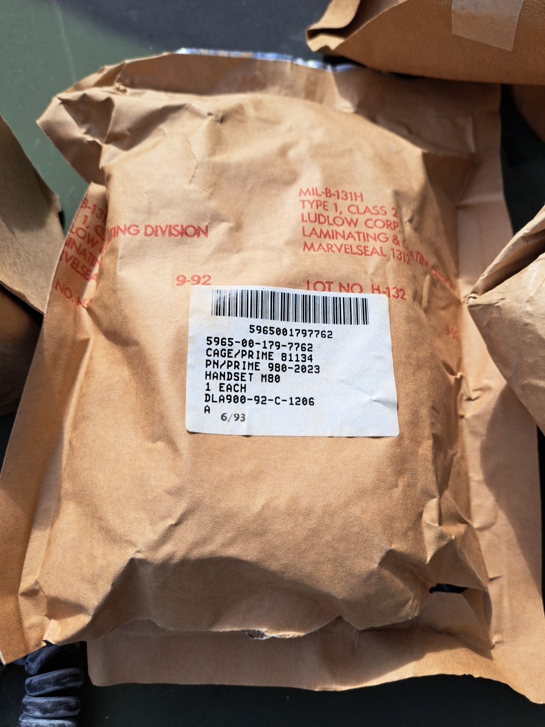 NOS Vintage M80/U Dynamic Radio Microphone Handset ARMY NAVY Old Style Plug M80