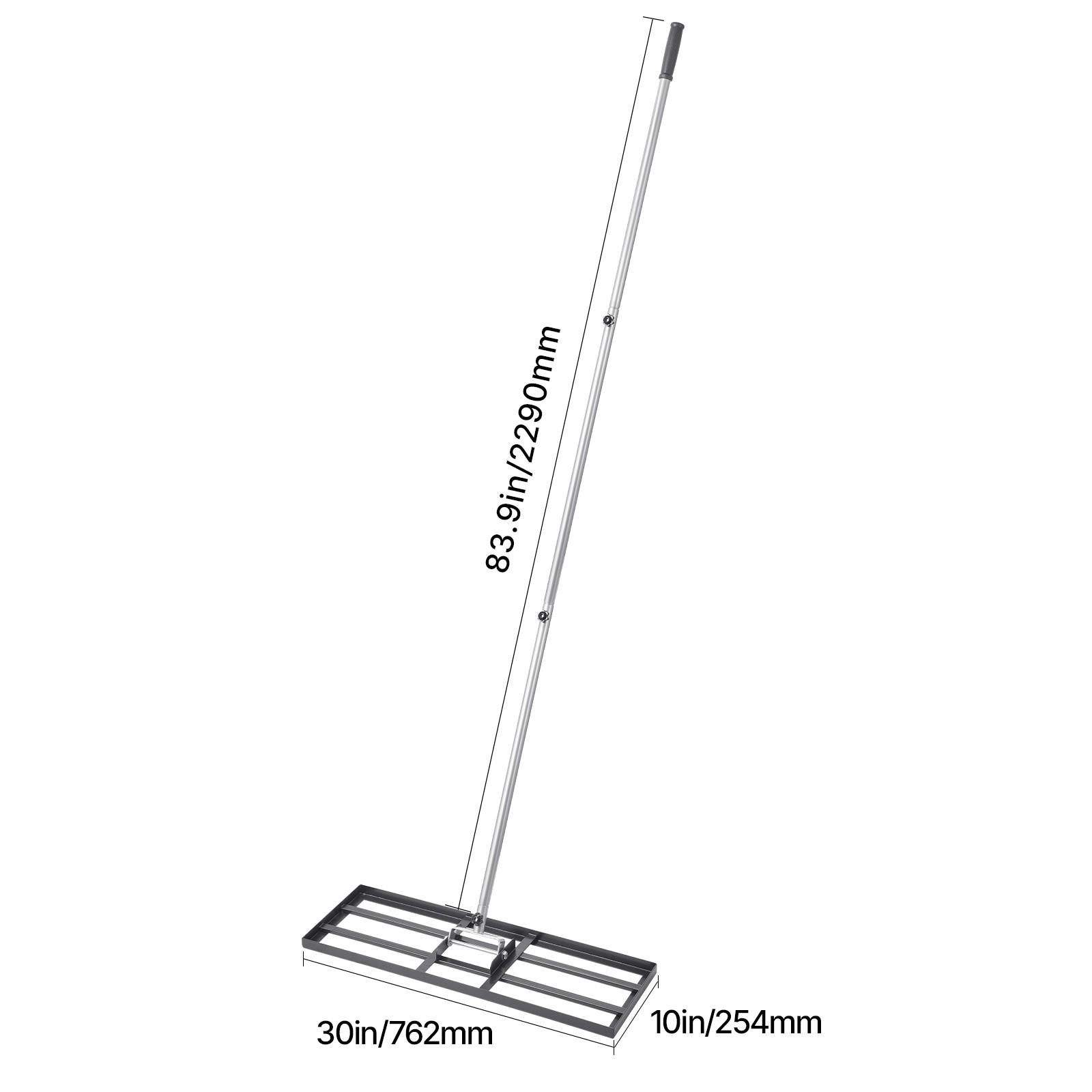 10x30in Lawn Leveling Rake Heavy Duty 83.9in Adjustable Handle for Yard