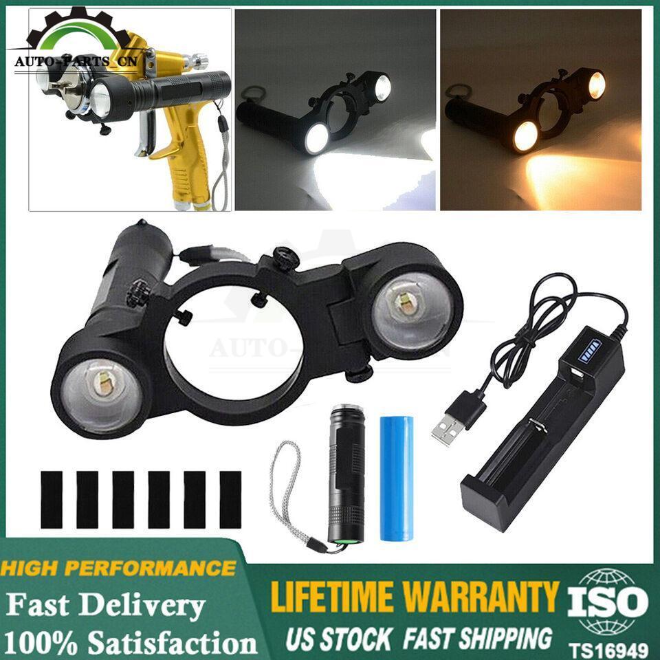 Spray Gun Adjustable LED Light Fits for All Spray Guns Night Painting Work USA