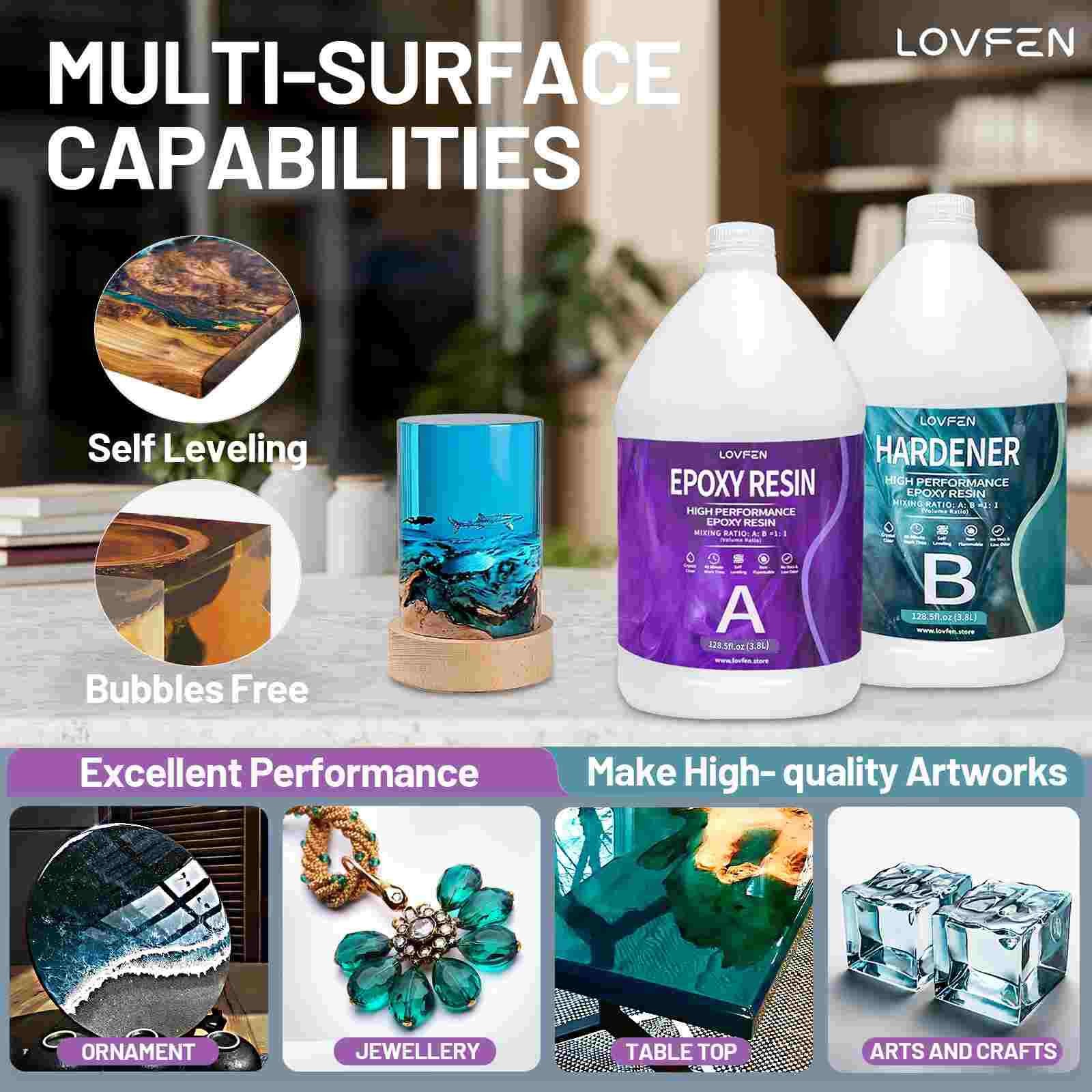 Bulk 4 Gallon Kit - Crystal Clear Tumbler 1:1 Epoxy Resin DIY Craft Arts Coating