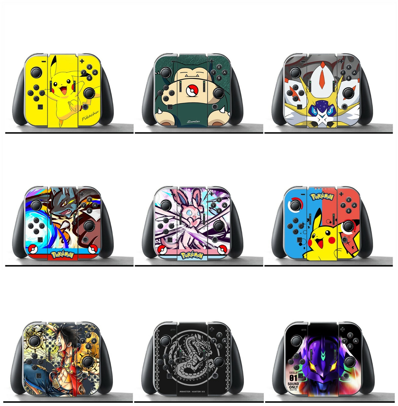 Ci-Yu-Online Pokemon Monster Hunter One Piece Skin for Nintendo Switch Joy-Con