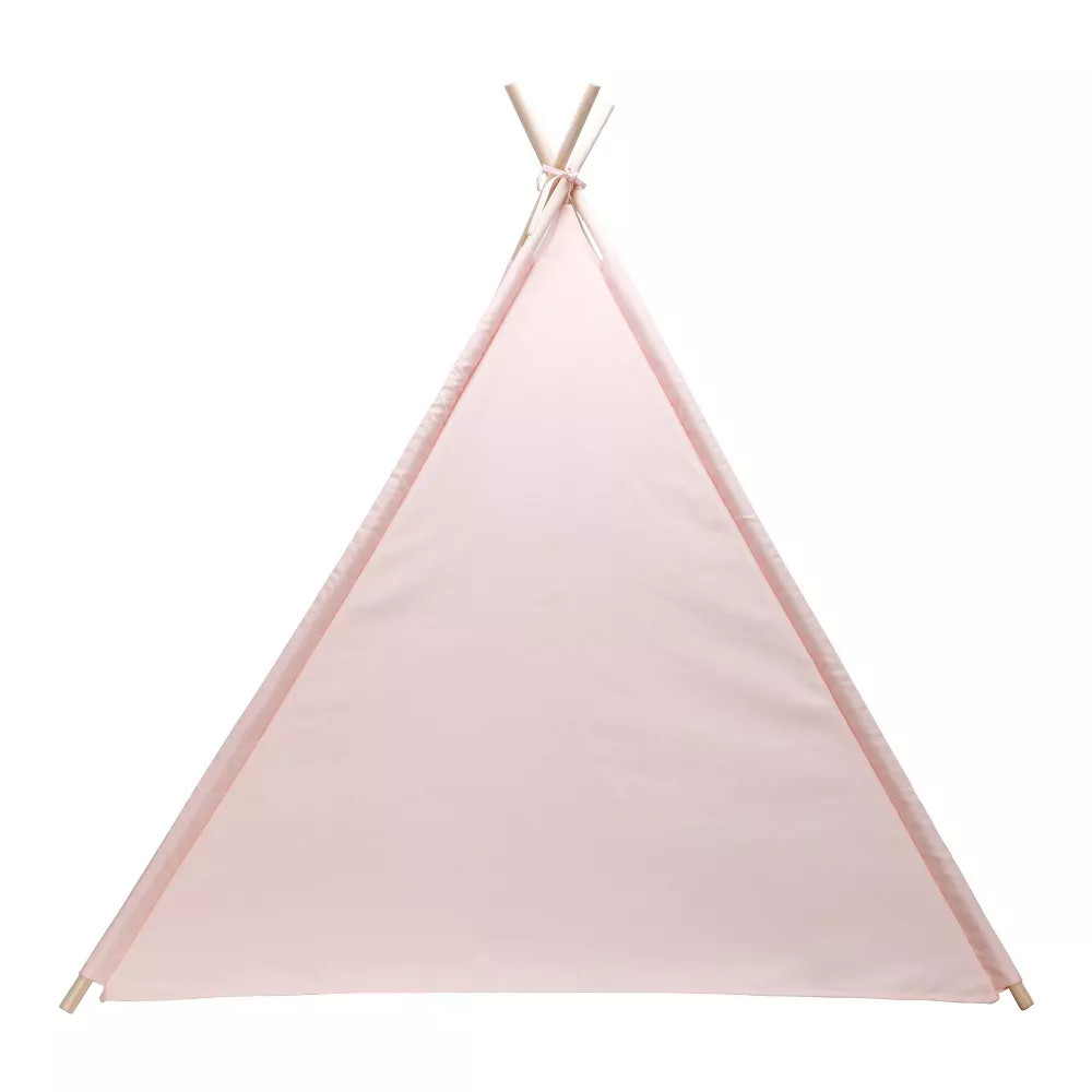 Pillowfort Pom Pom Kids' Camping Tent Teepee Play Pine Frame Ages 3+