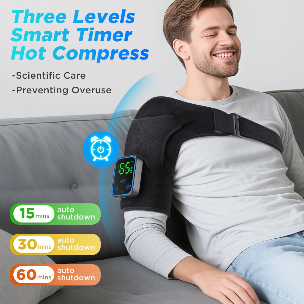 2026 Heated Shoulder Massager with Vibration Dual Therapy Pad Rechargeable