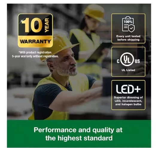 Lutron RCL-153PNLH-WH Dalia LED+ Rotary Dimmer Switch Single-Pole/3-Way White