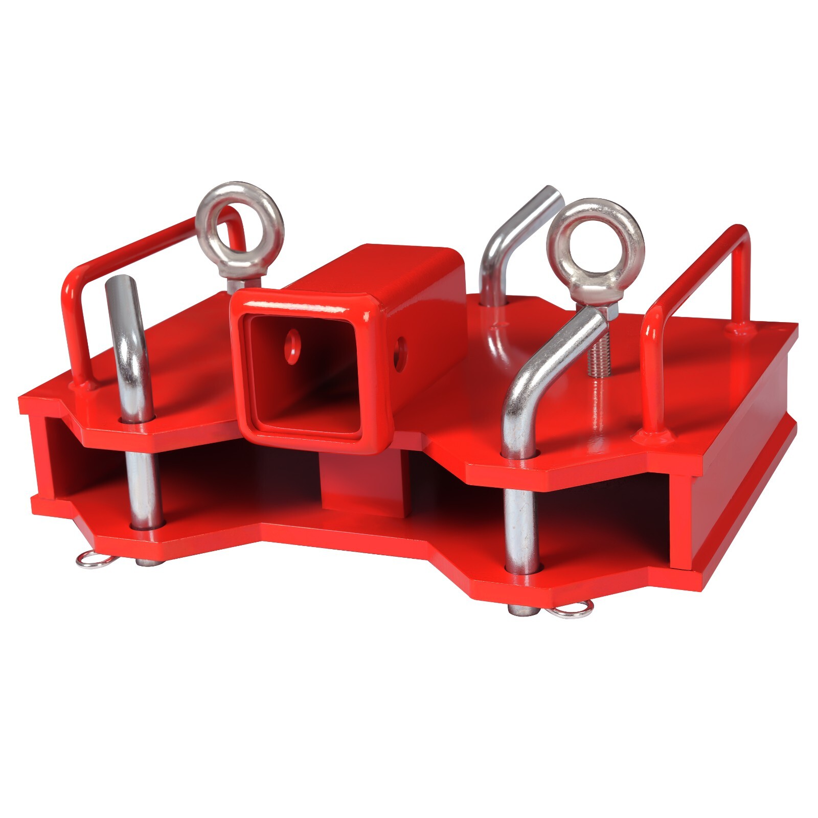 2'' Forklift Trailer Hitch Receiver Dual Pallet Forks Towing Adapter Attachment