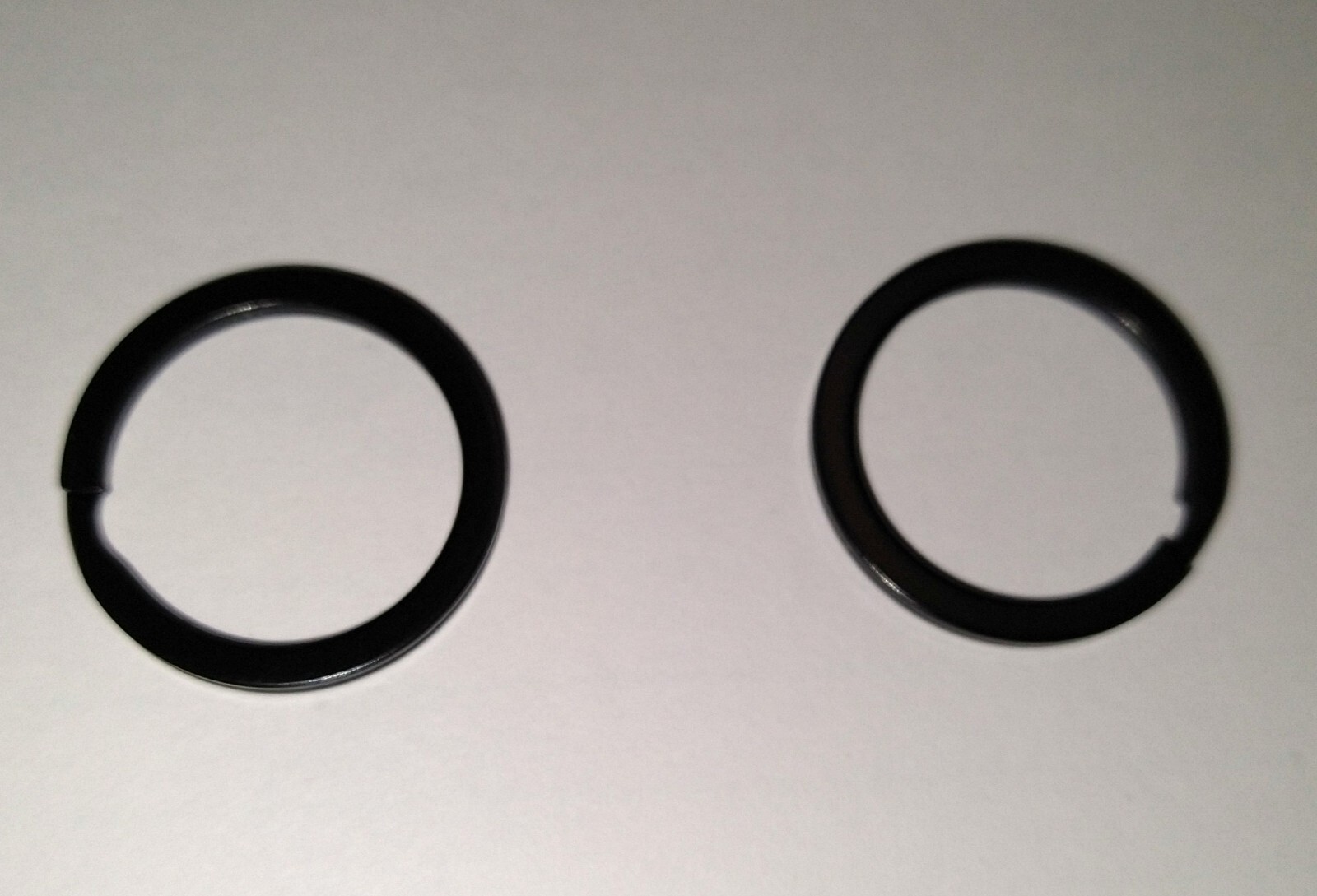 2 Black Flat Key Rings Key Chain Metal Split Ring 1" 1 inch for Keys