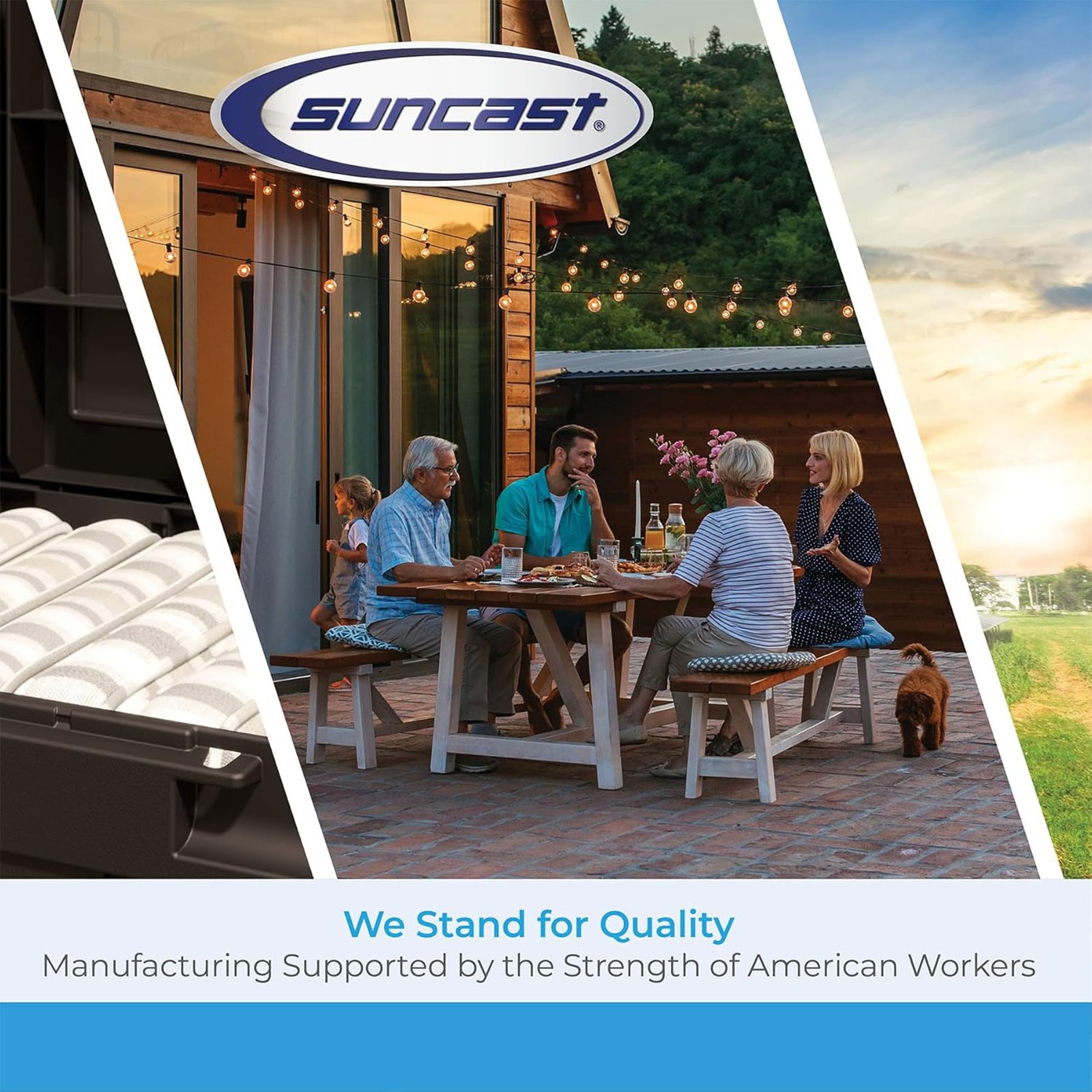 Suncast Backyard Oasis Entertainment Bar with Pull-Out Drawers & Shelves, Marble