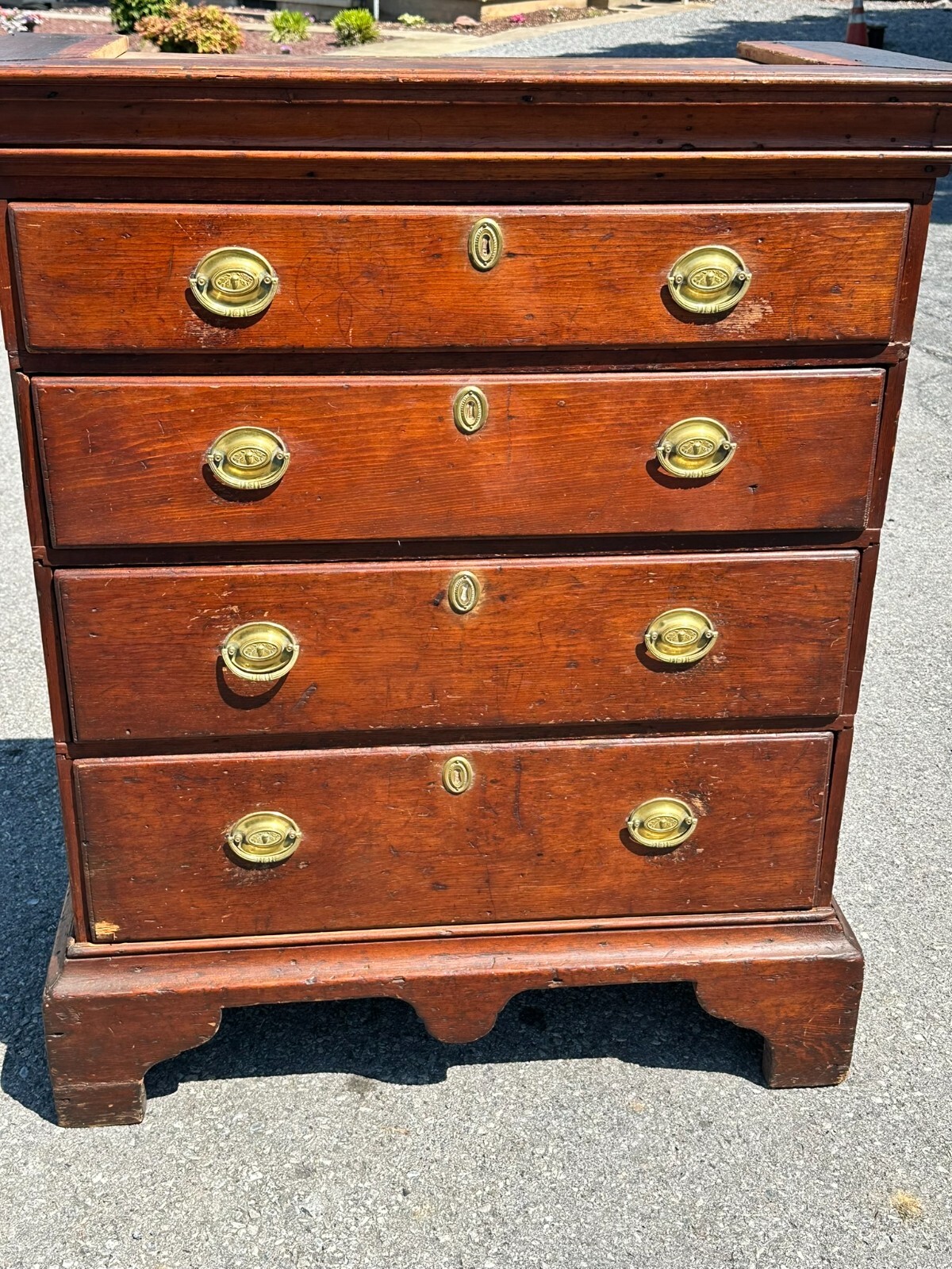 Antique chippendale chest dresser farmhouse country 18th country