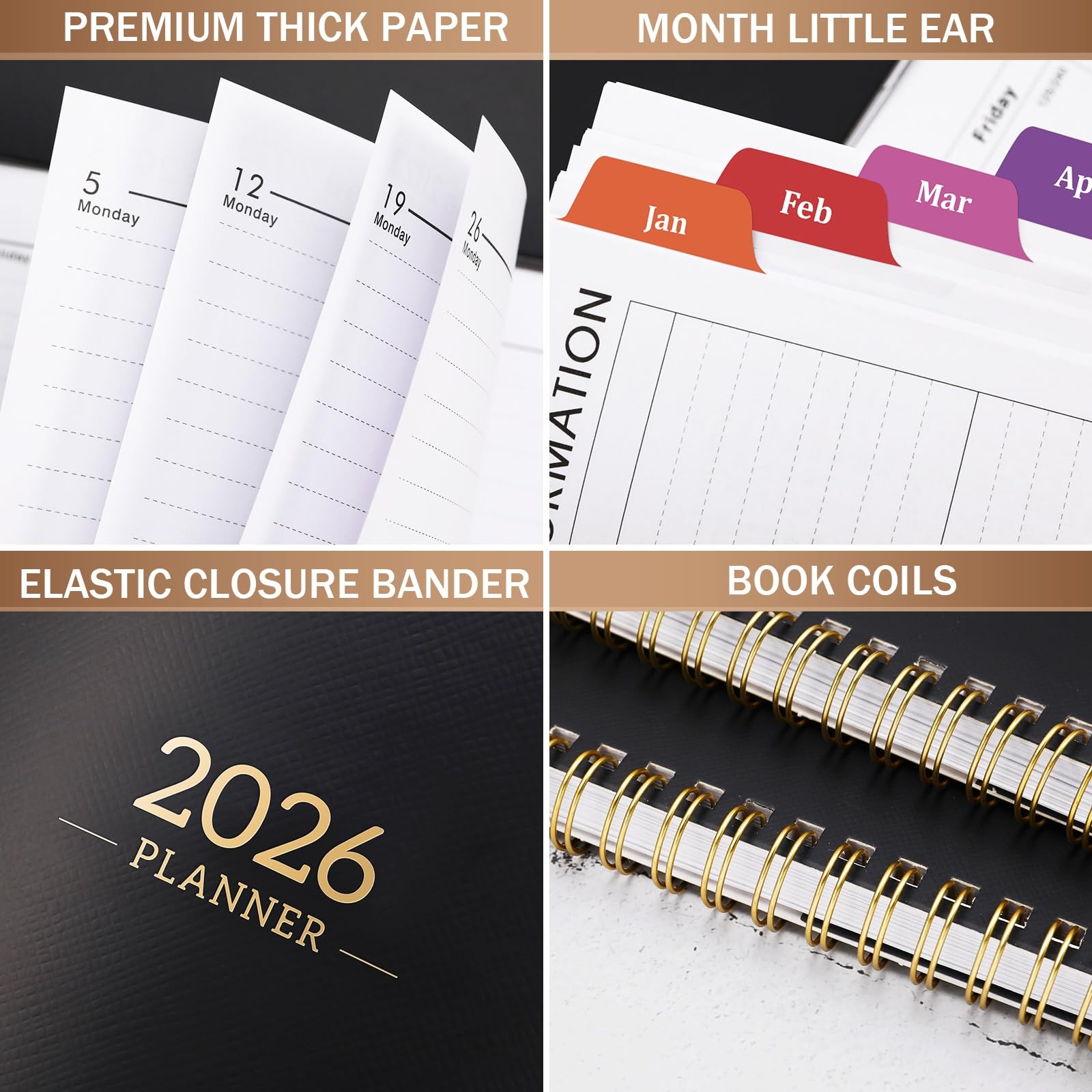 Planner 2026 - Planner/Calendar 2026, Jan. 2026 - Dec. 2026, Weekly Monthly